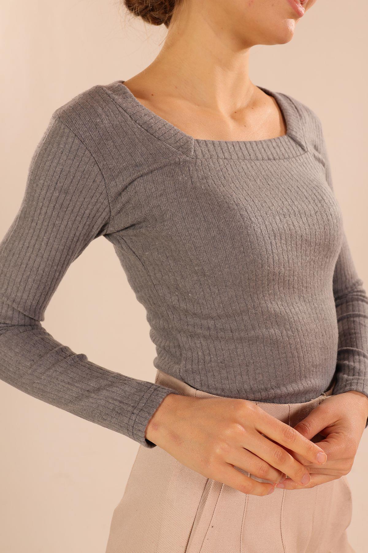 Füme Kare Yaka Bluz 9903 - 3