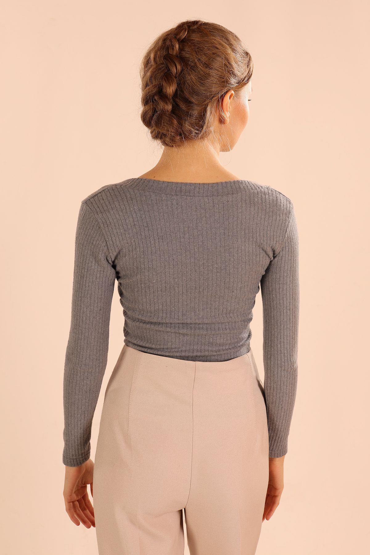 Füme Kare Yaka Bluz 9903 - 5