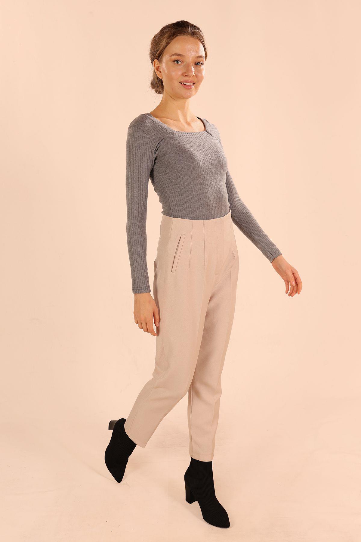 Füme Kare Yaka Bluz 9903 - 7