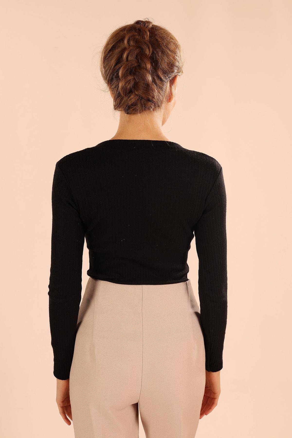 9903 Kare Yaka Bluz Siyah - 4