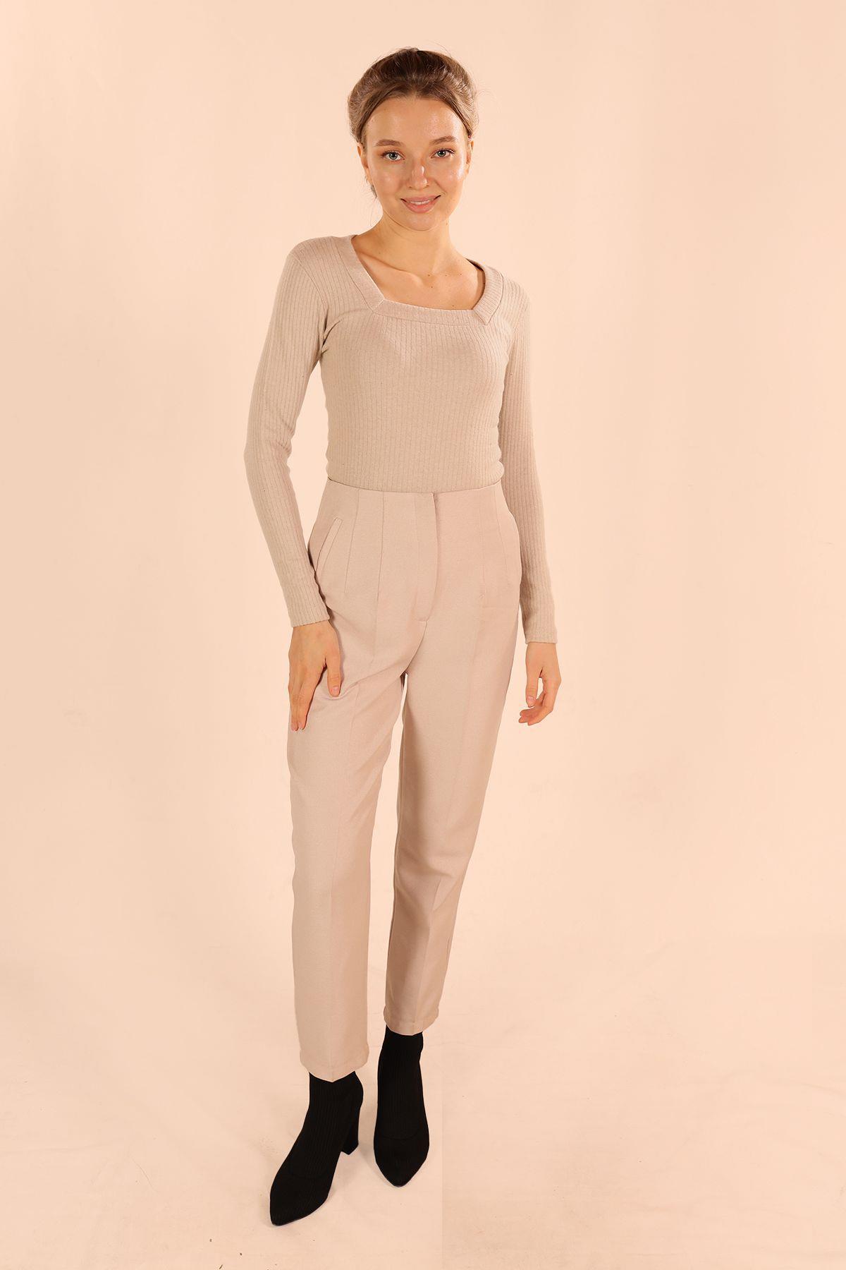 9903 Kare Yaka Bluz Taş - 6