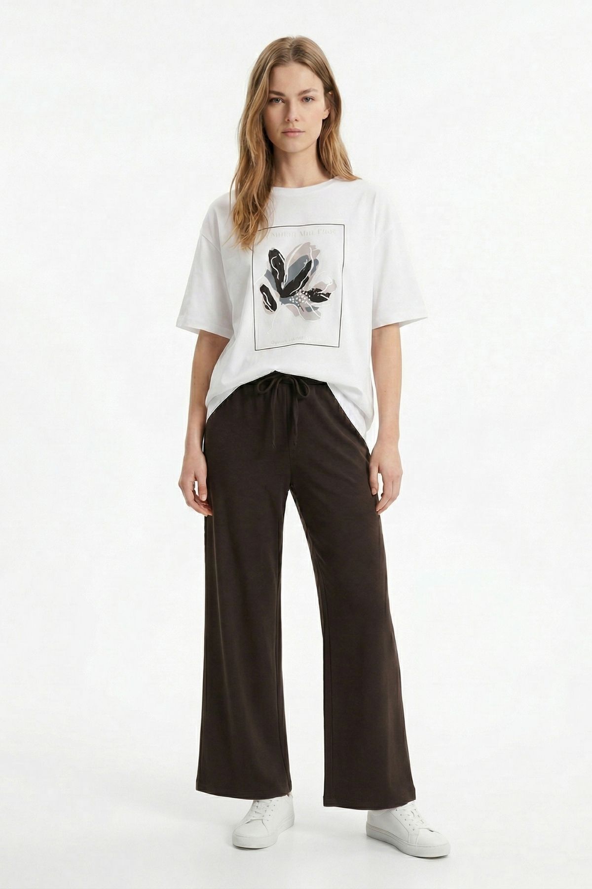 Acı Kahve Baskılı Tişört Eşofman Takım 8305 - 2