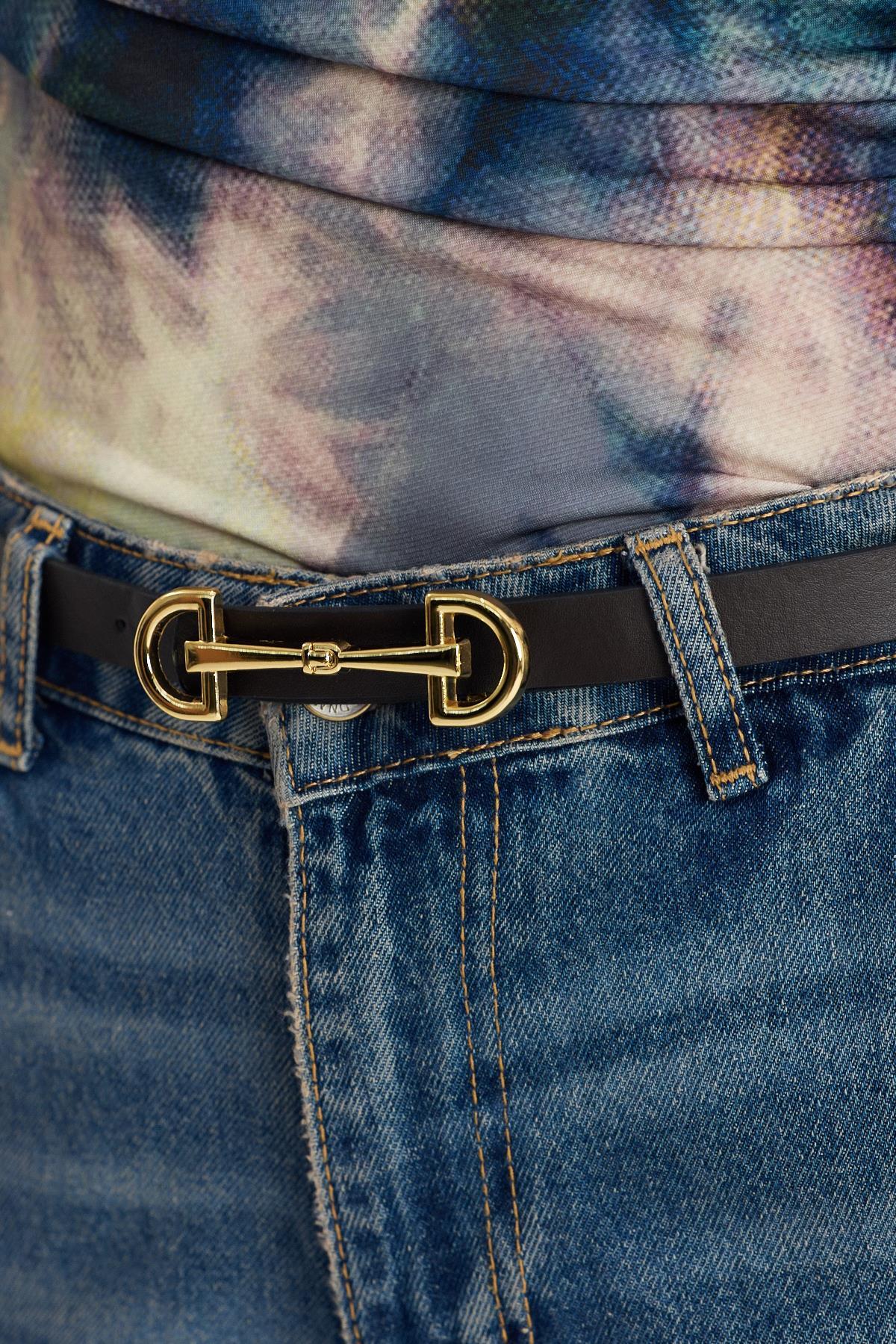 Acı Kahve Gold Tokalı İnce Kemer 411 - 5