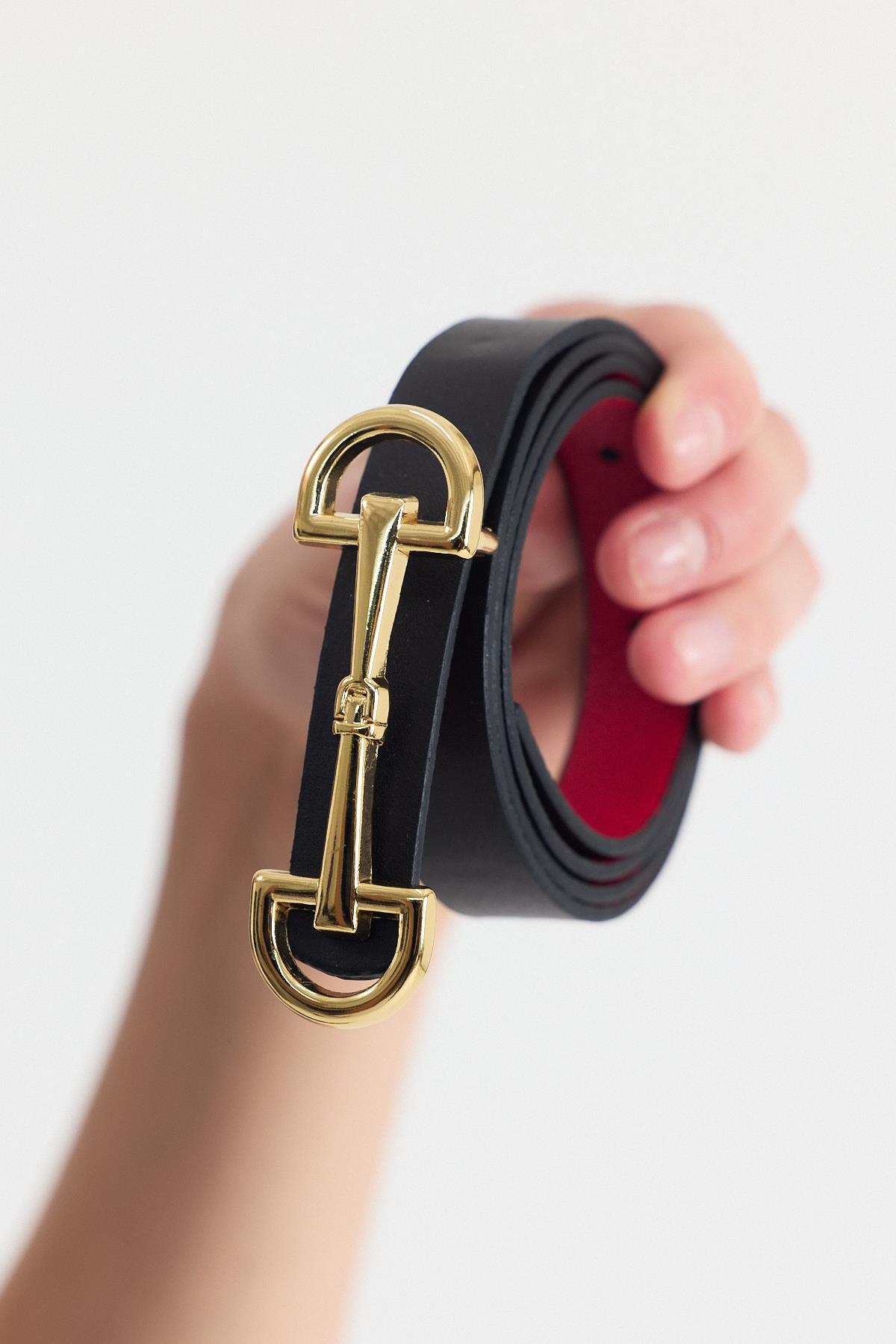 Acı Kahve Gold Tokalı İnce Kemer 411 - 2