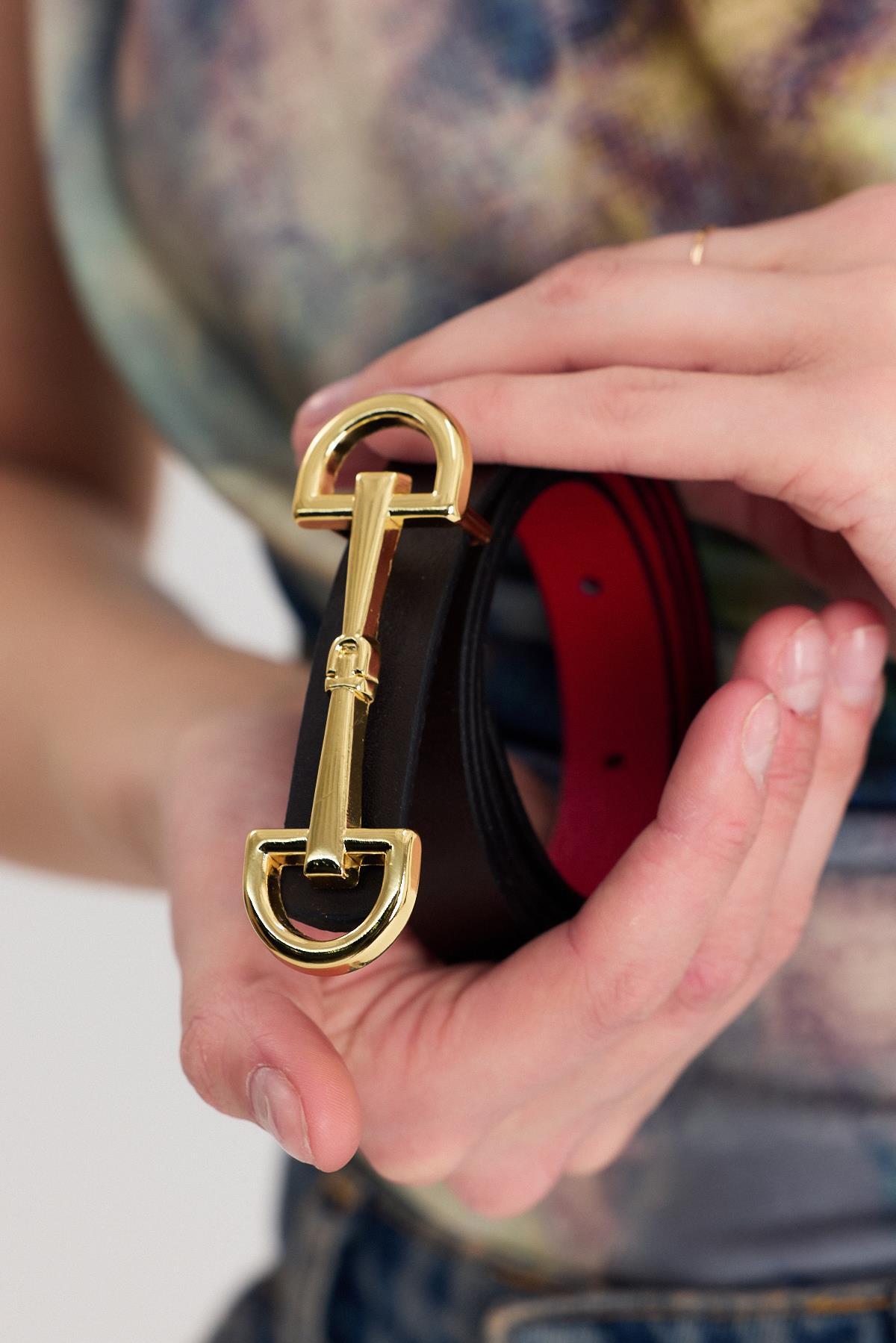 Acı Kahve Gold Tokalı İnce Kemer 411 - 4