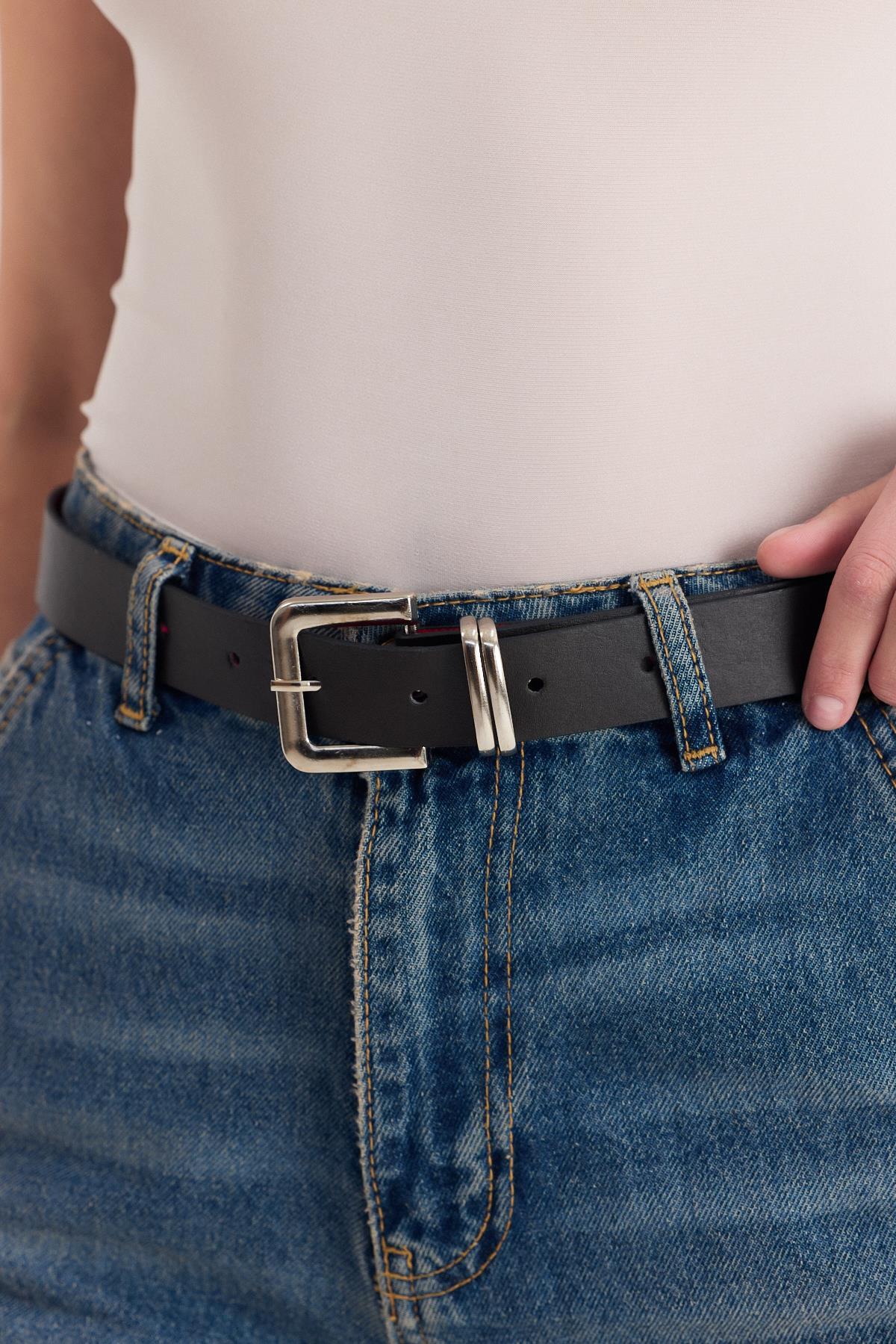 Acı Kahve Gümüş Toka Detay Kemer 417 - 1