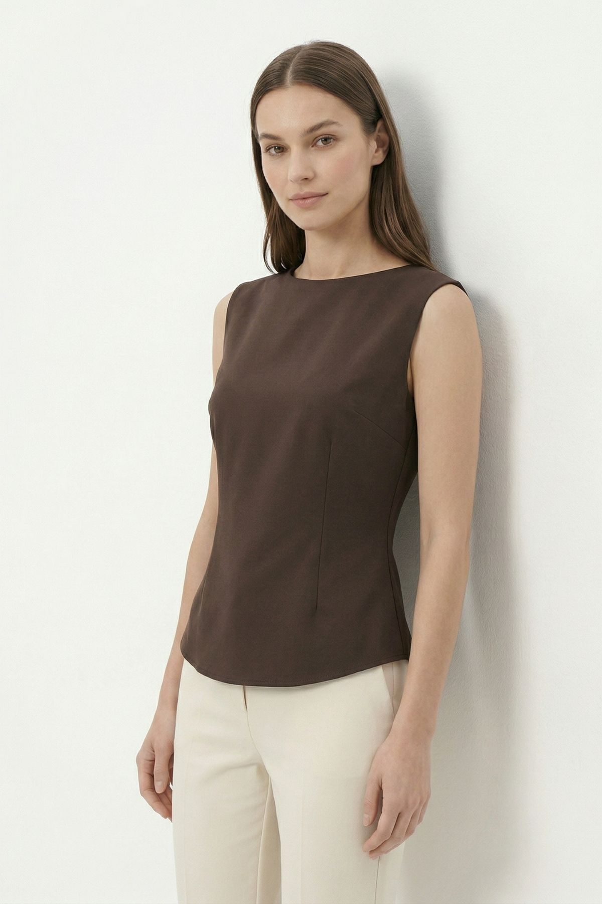 Acı Kahve Vatkalı Bisiklet Yaka Bluz 2820 - RAYS