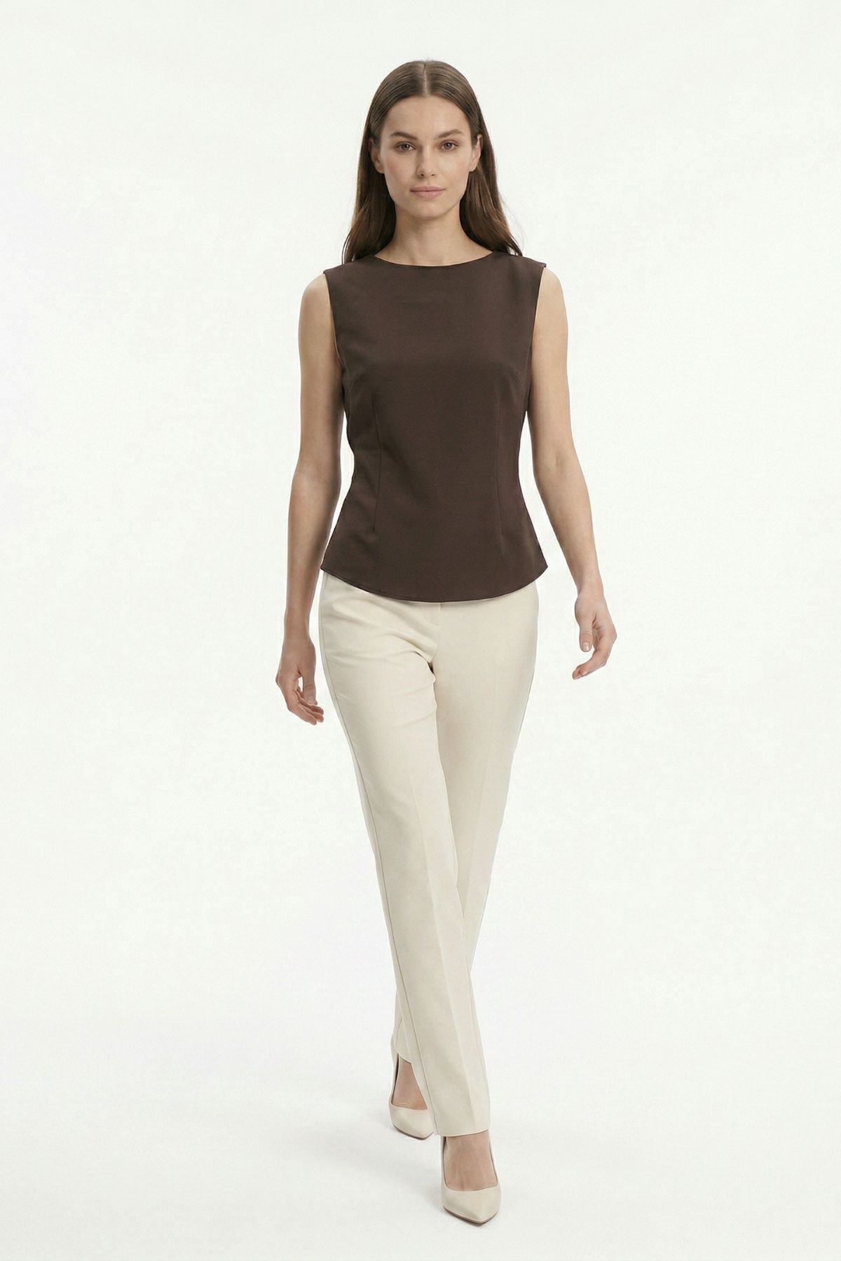 Acı Kahve Vatkalı Bisiklet Yaka Bluz 2820 - RAYS