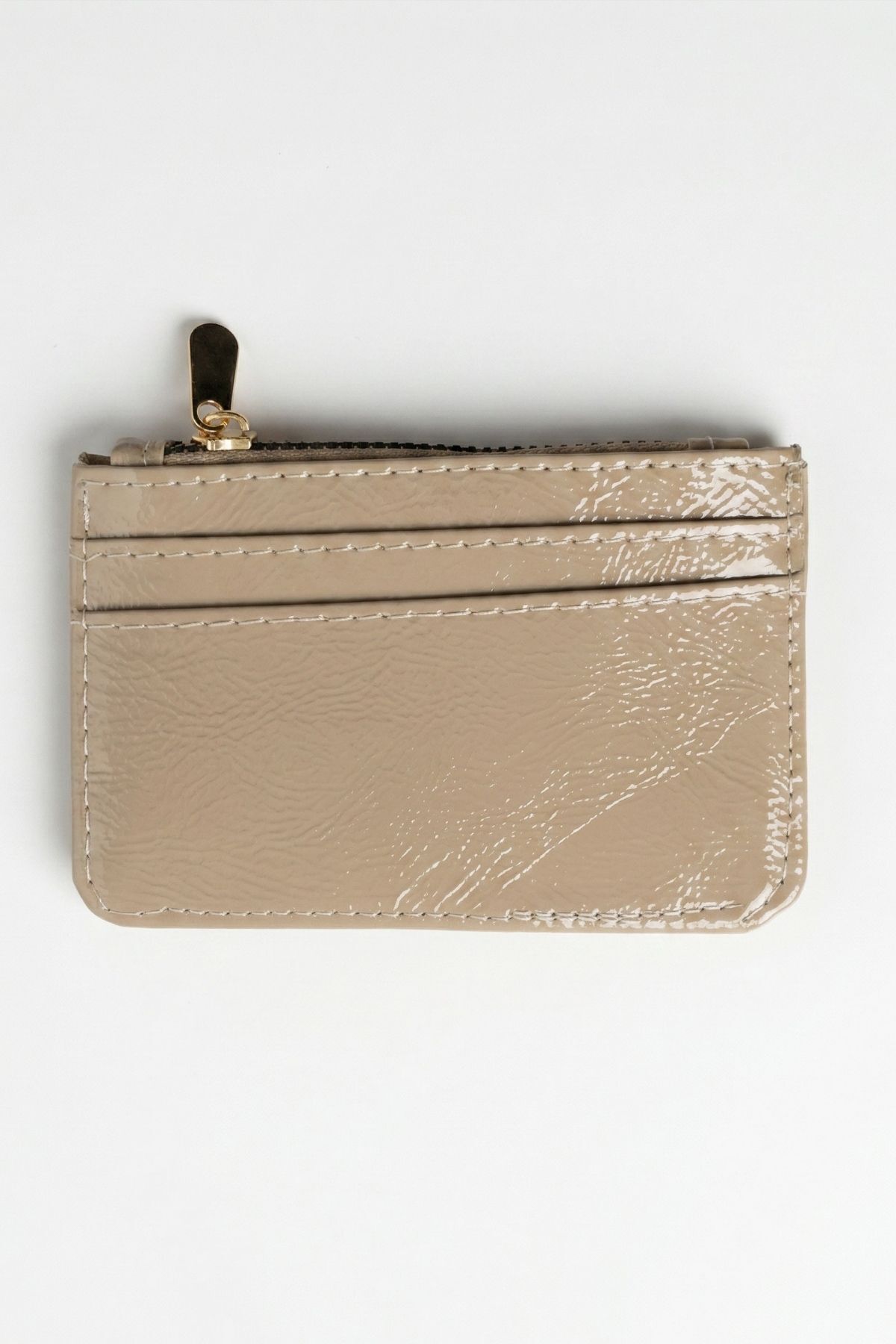 Açık Vizon Fermuar Detaylı Parlak Kartlık 231 - 2