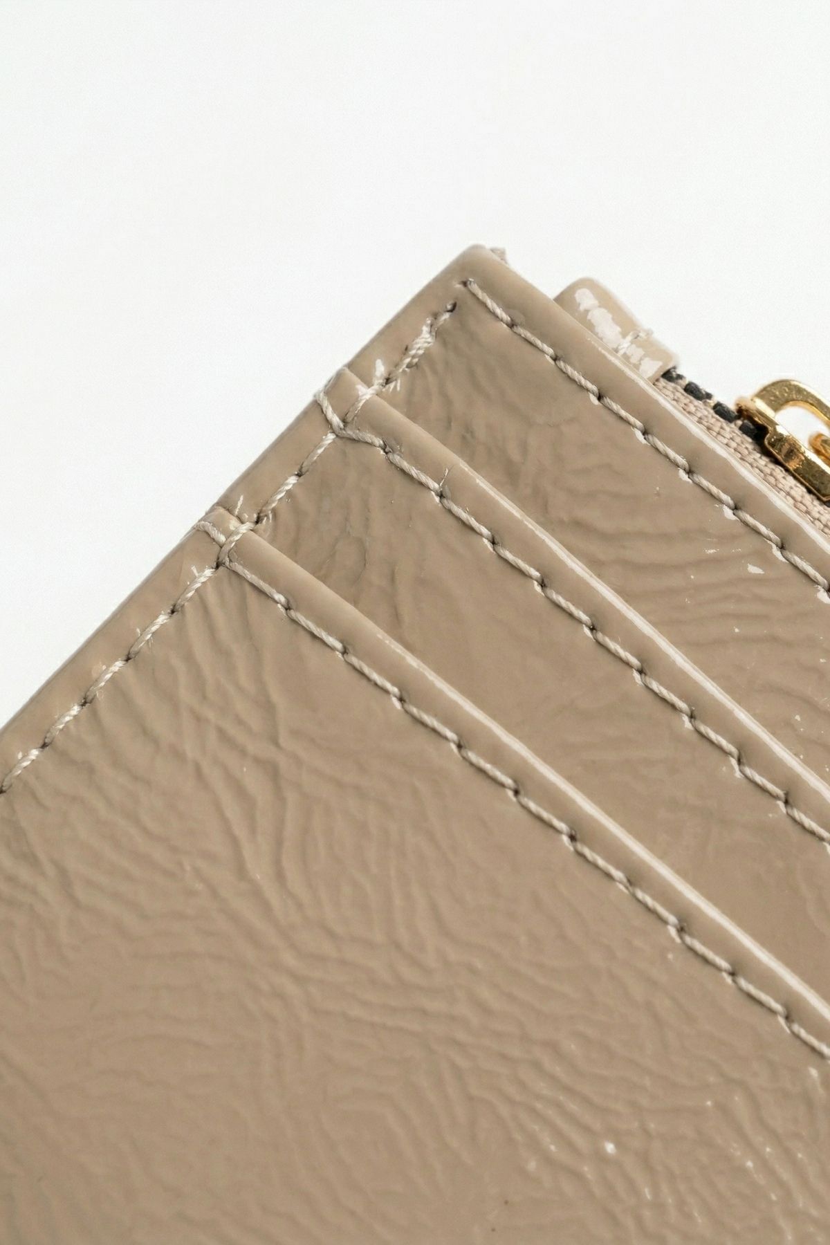 Açık Vizon Fermuar Detaylı Parlak Kartlık 231 - 3