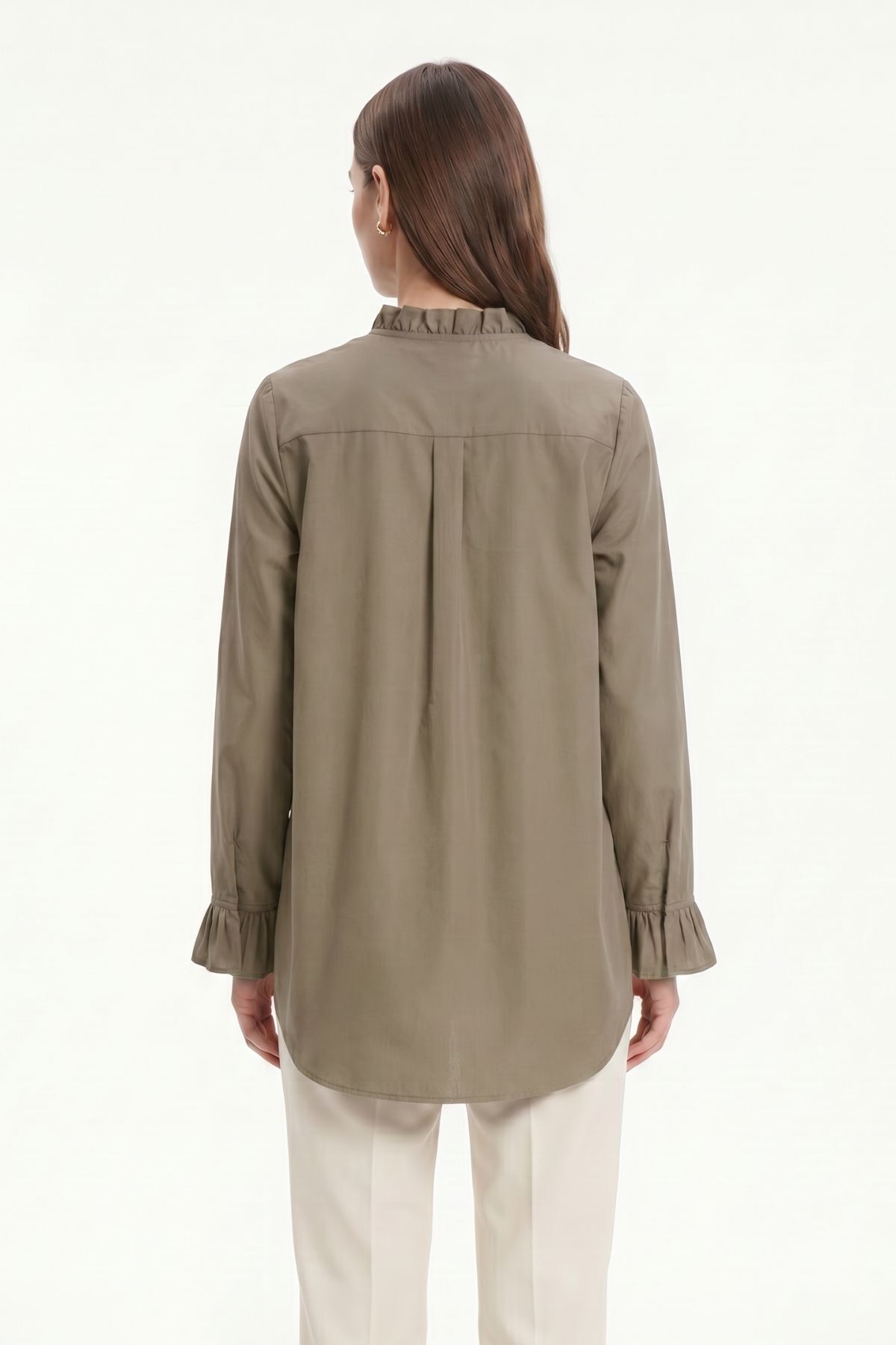 Ada Çayı İspanyol Kollu Pileli Gömlek 0057 - 3