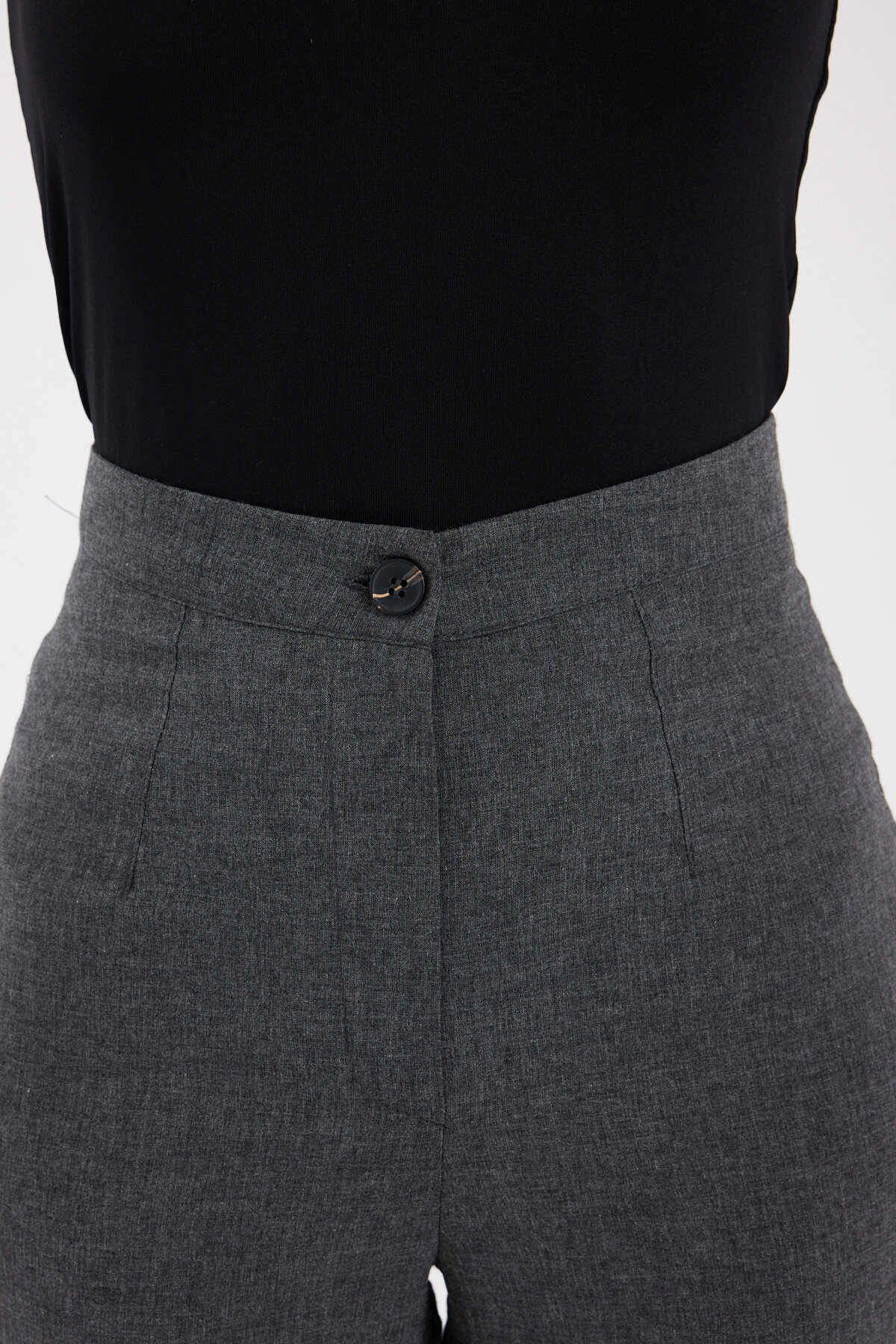 Antrasit Yüksek Bel Palazzo Kadın Pantolon 8021A - RAYS