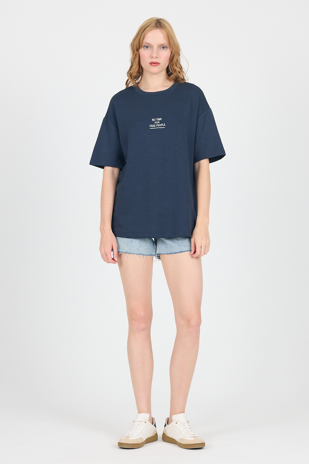 Antrasit Yumuşak Dokulu Yazı Baskılı Oversize Tişört 6265 - 3