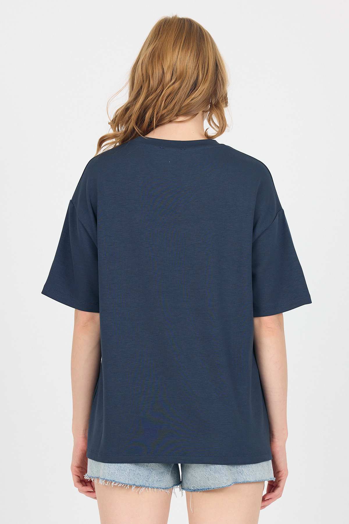 Antrasit Yumuşak Dokulu Yazı Baskılı Oversize Tişört 6265 - 5