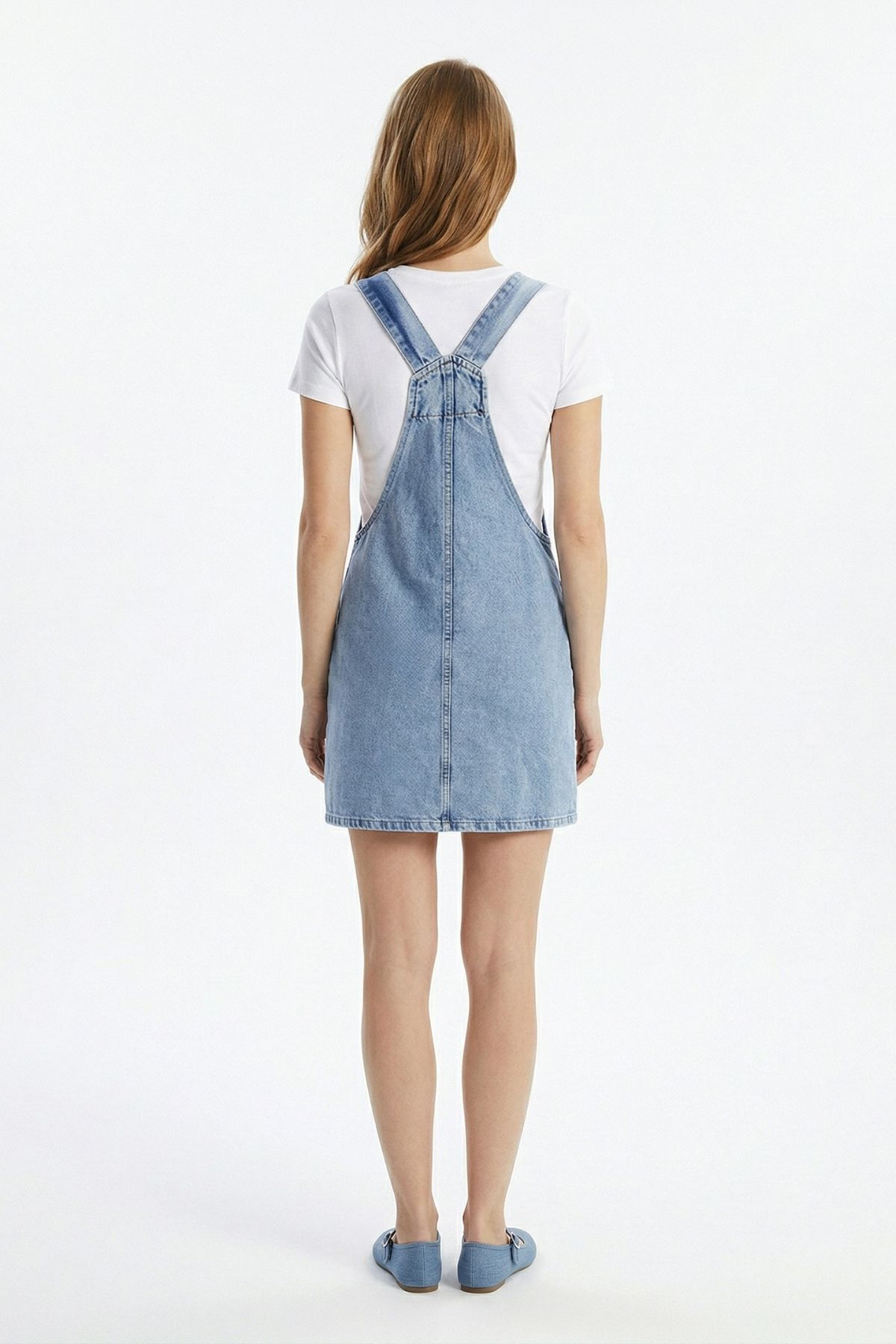 Ara Mavi Askılı Büyük Cepli Salopet Elbise 126 - 3