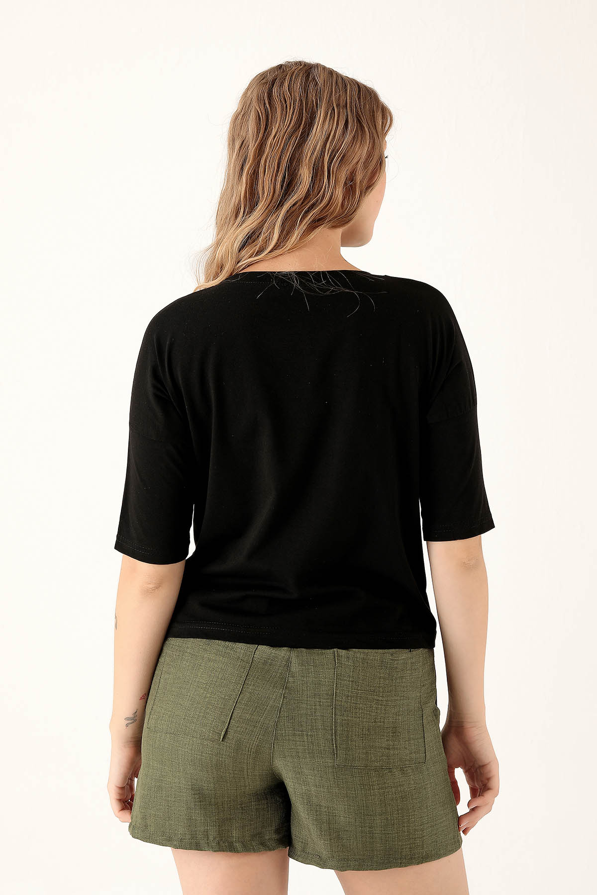 Avakado Baskı Tişört - 12100 Siyah - 5