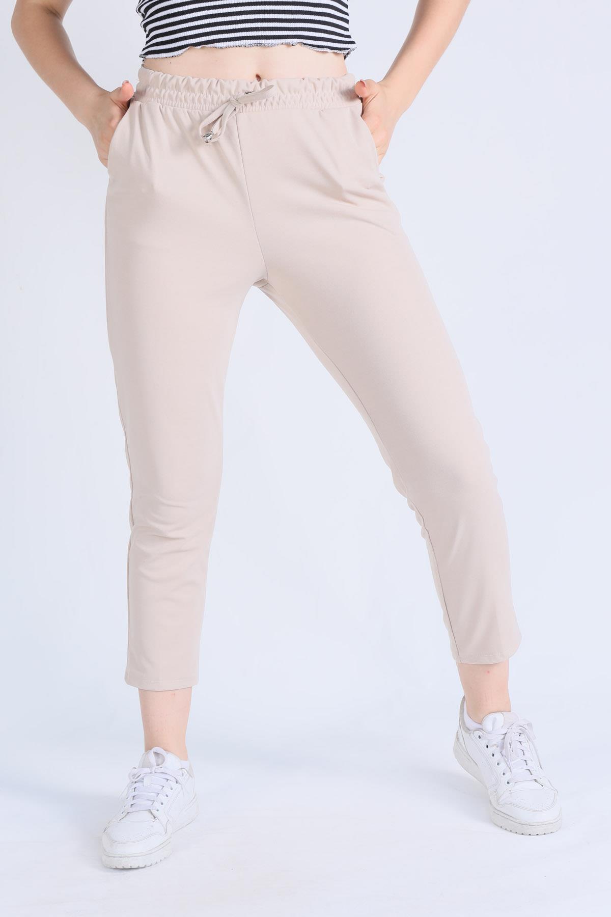 Bağcık Detay Pantolon 2119 Taş - 2