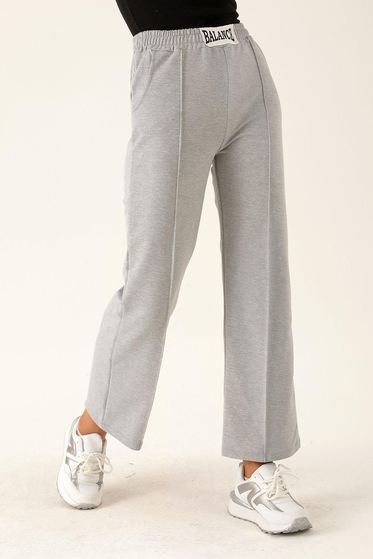 Balance Armalı Bol Paça Bayan Eşofman - 7229M Gri - 3