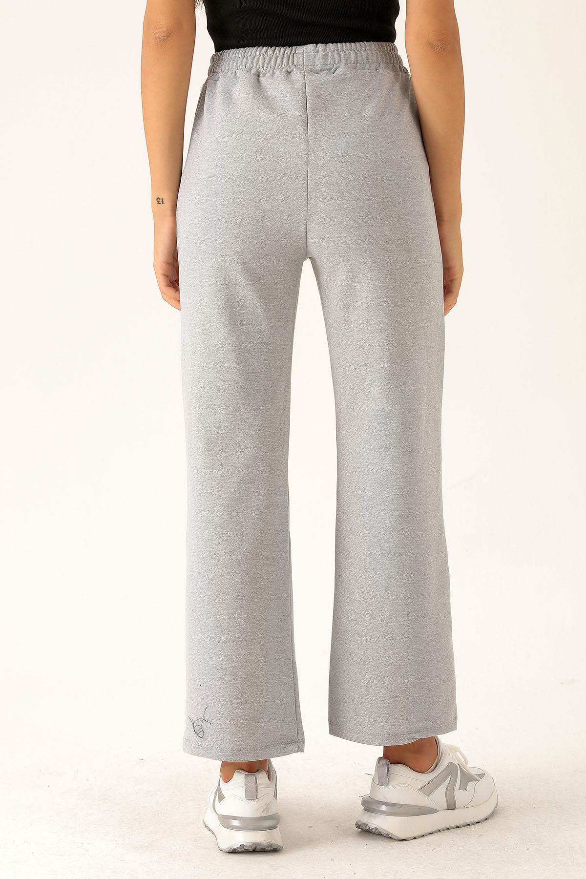 Balance Armalı Bol Paça Bayan Eşofman - 7229M Gri - 5