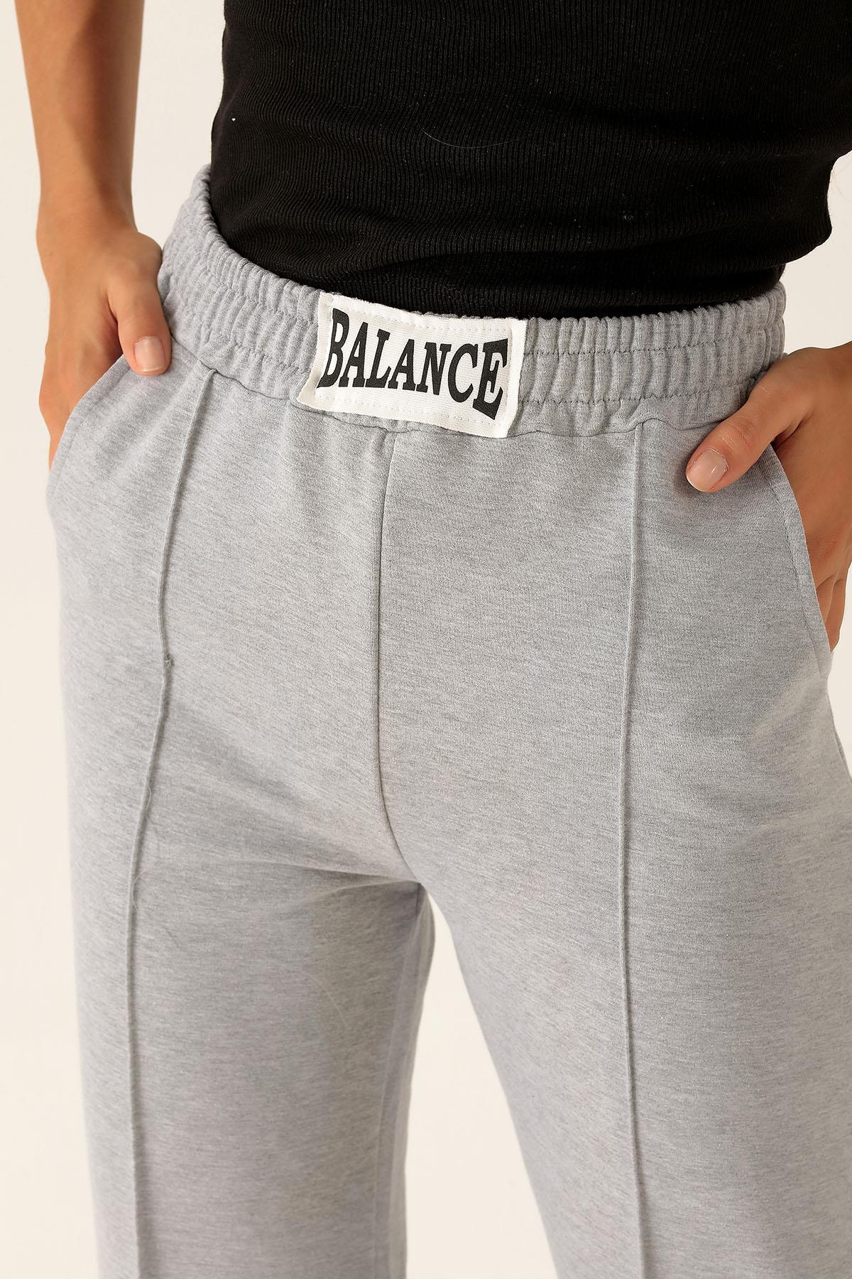 Balance Armalı Bol Paça Bayan Eşofman - 7229M Gri - 6