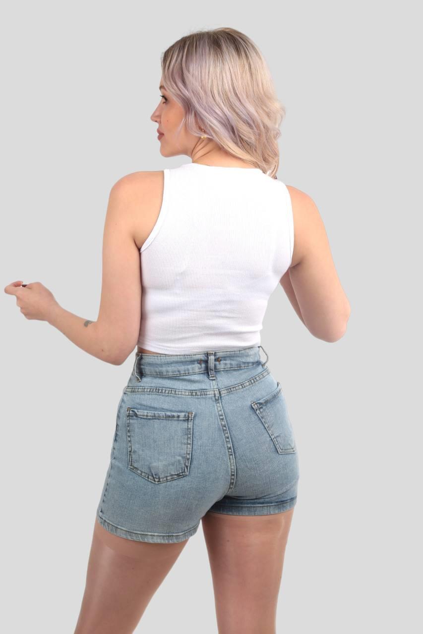  Beyaz Fitilli Crop Kadın Atlet 1312 - 3