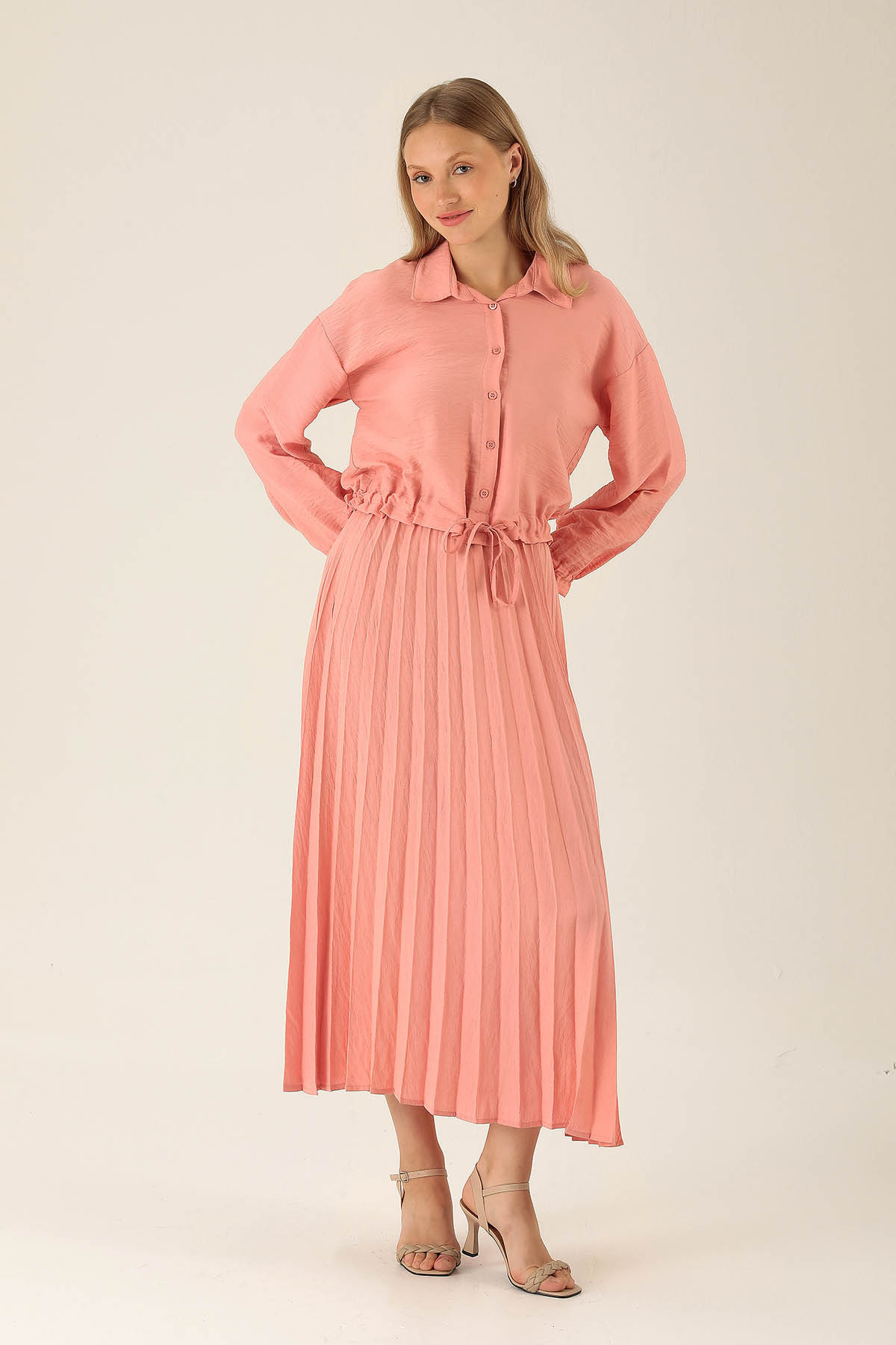 Bayan Gömlek Etek Takım - 2151 Gül - 1