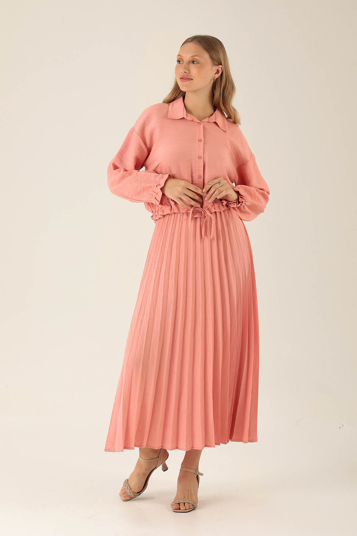 Bayan Gömlek Etek Takım - 2151 Gül - 4