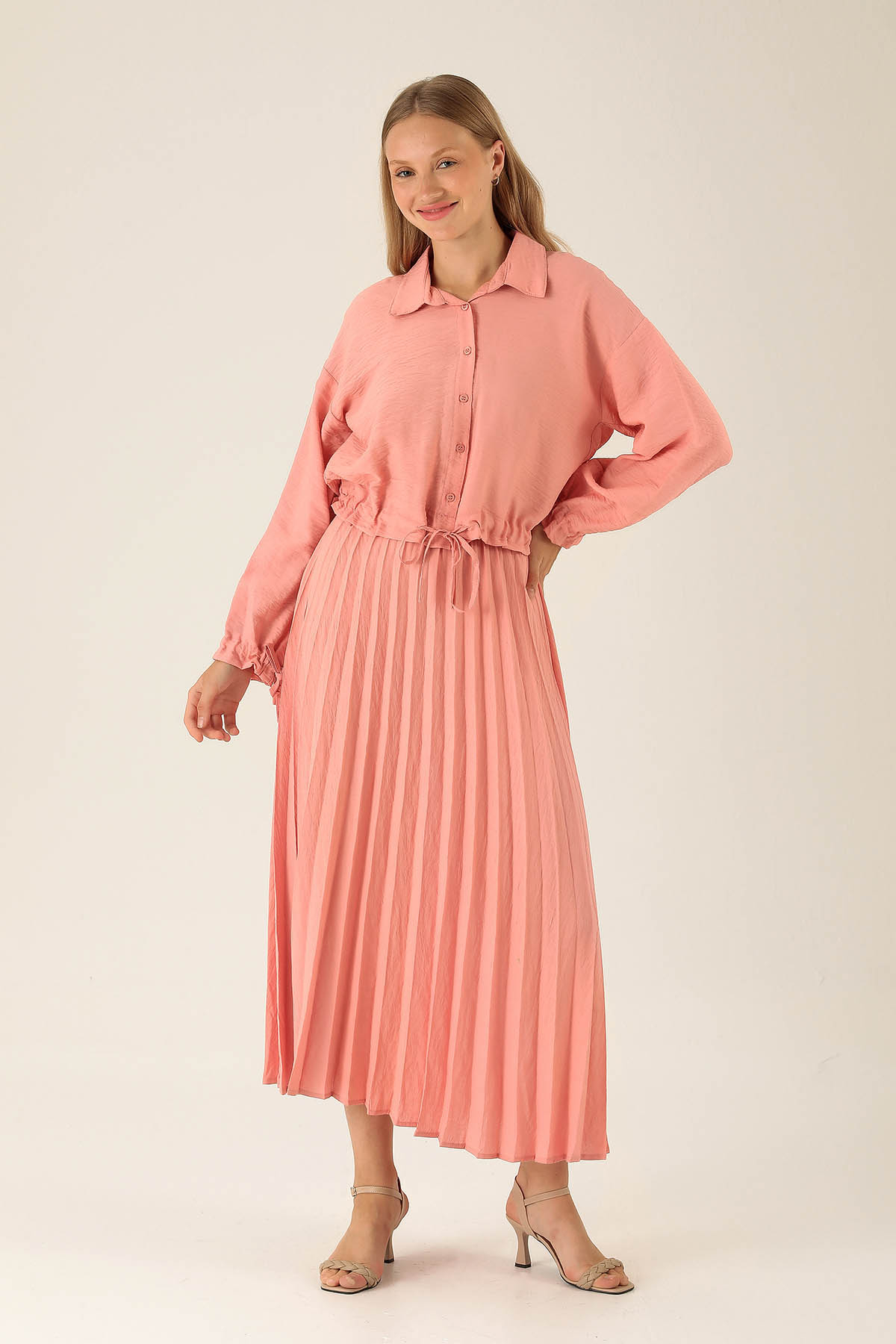 Bayan Gömlek Etek Takım - 2151 Gül - 2