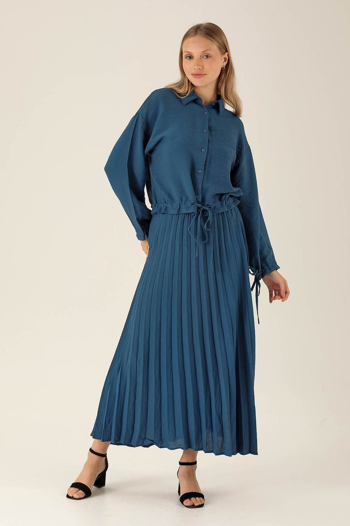 Bayan Gömlek Etek Takım - 2151 İndigo - 1