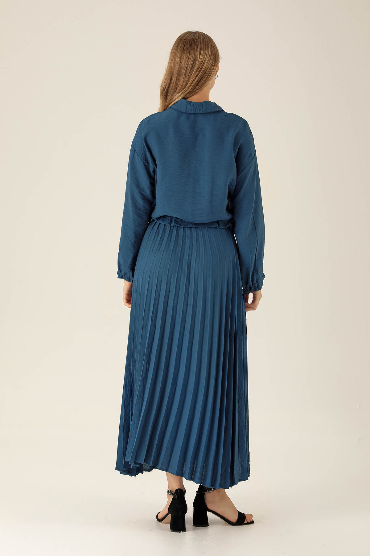 Bayan Gömlek Etek Takım - 2151 İndigo - 5