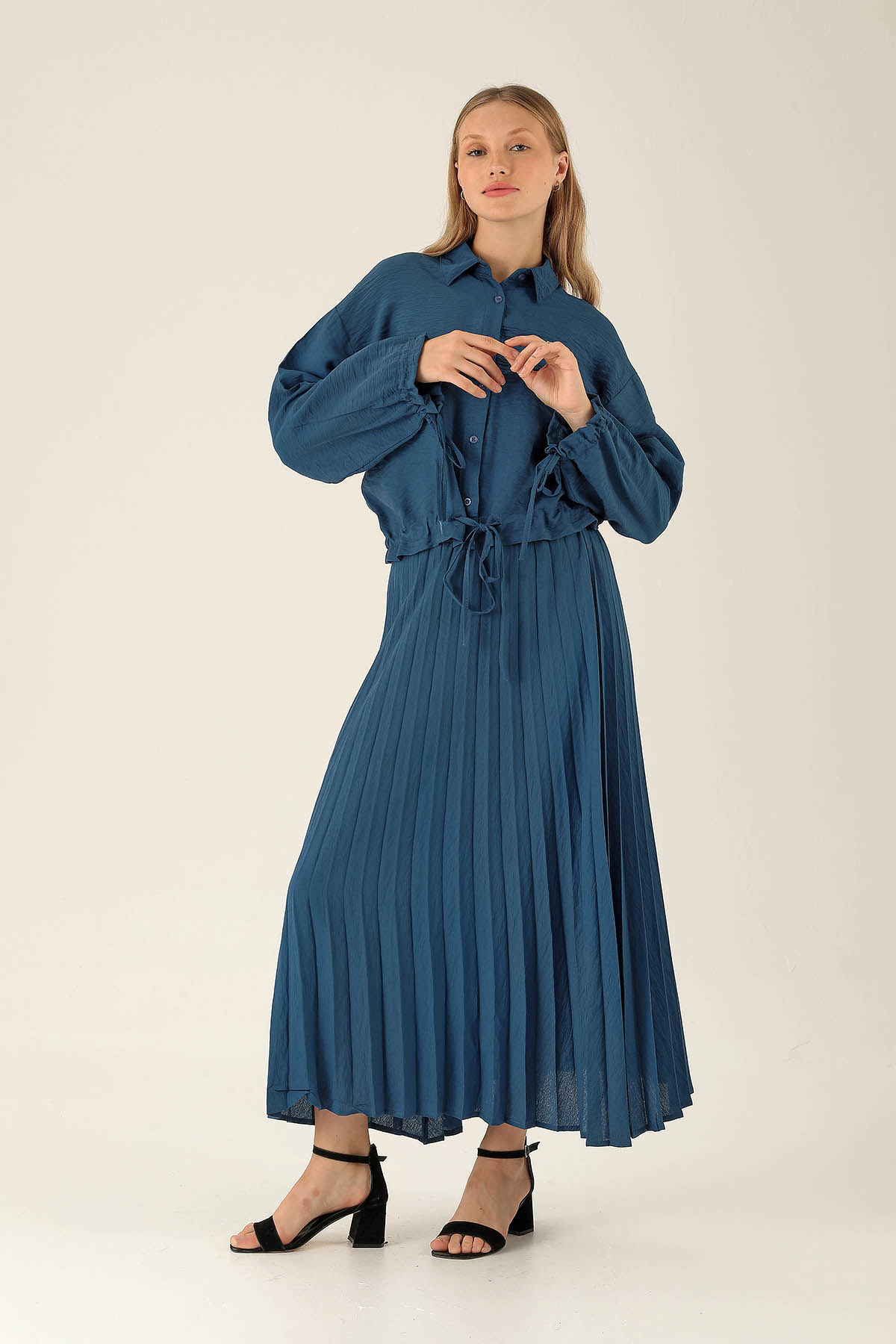 Bayan Gömlek Etek Takım - 2151 İndigo - 2