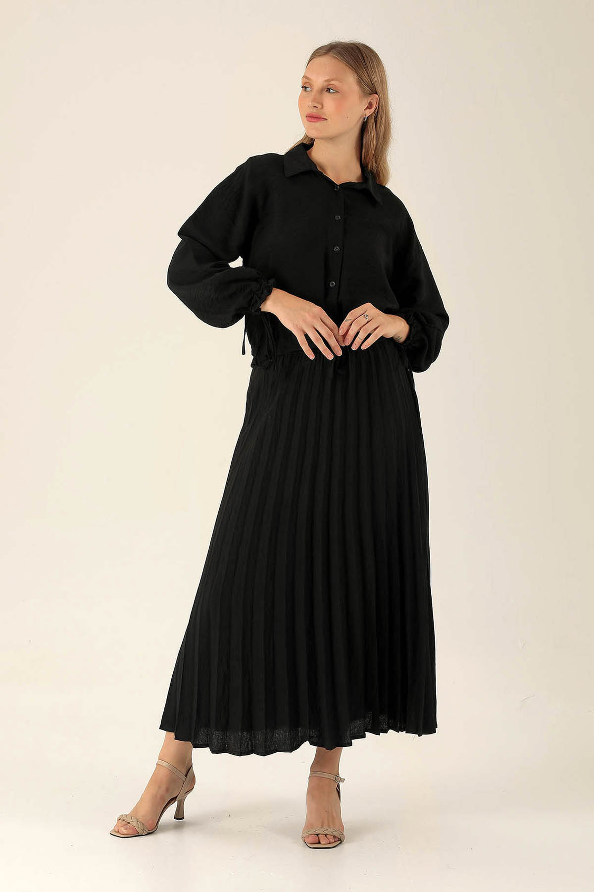 Bayan Gömlek Etek Takım - 2151 Siyah - 3