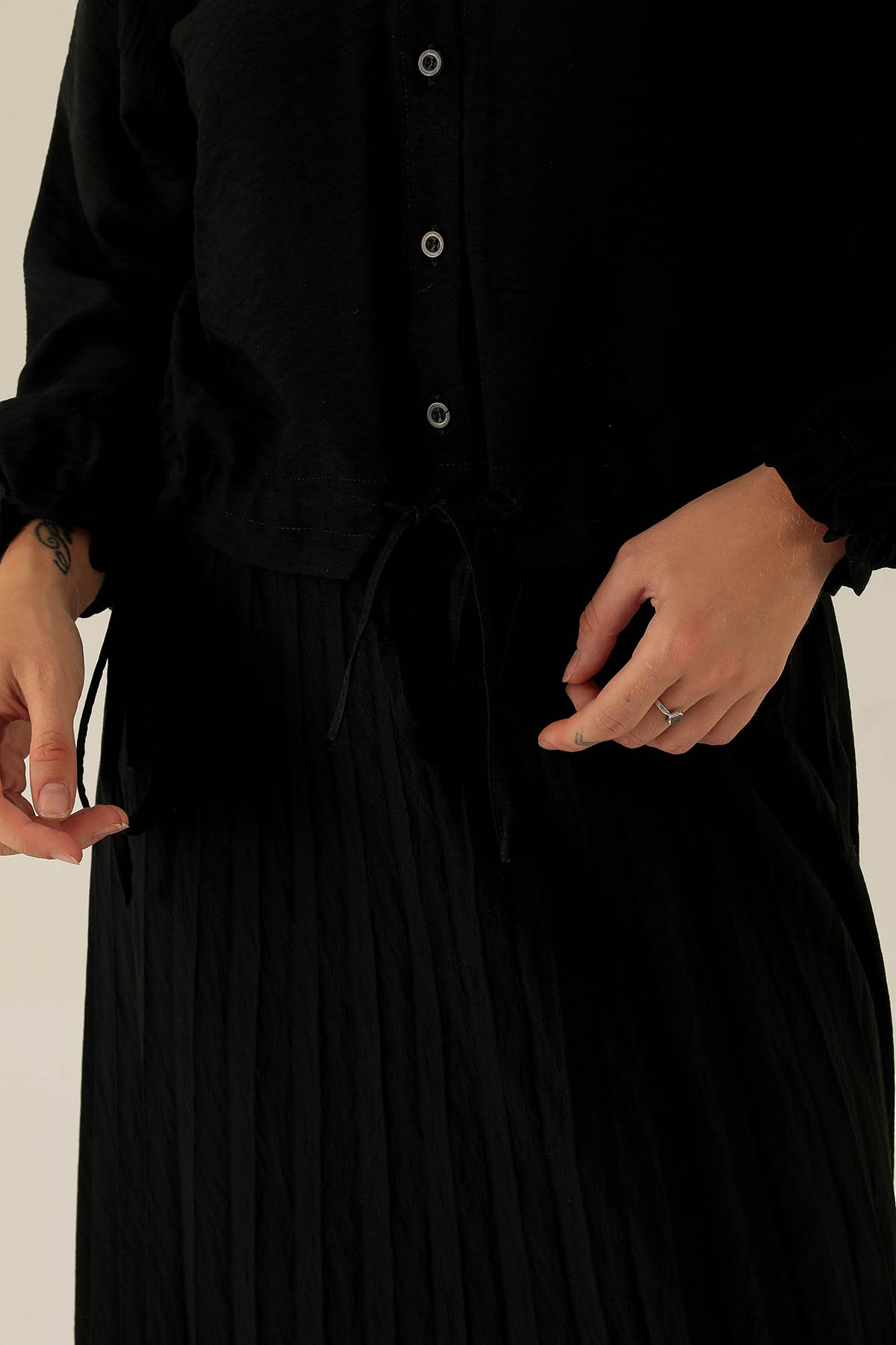 Bayan Gömlek Etek Takım - 2151 Siyah - 6