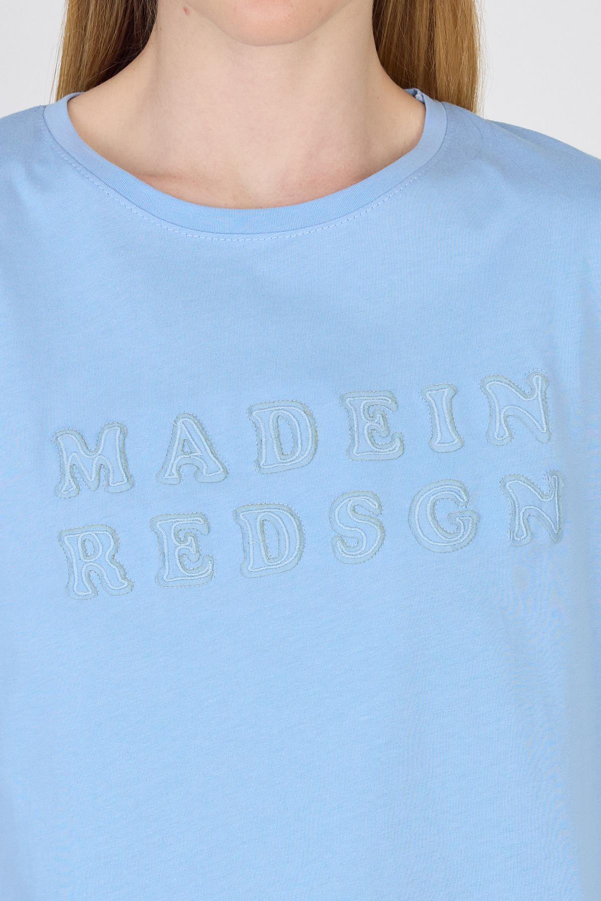 Bebe Mavi Yazı Nakışlı Crop Tişört 25259 - 4