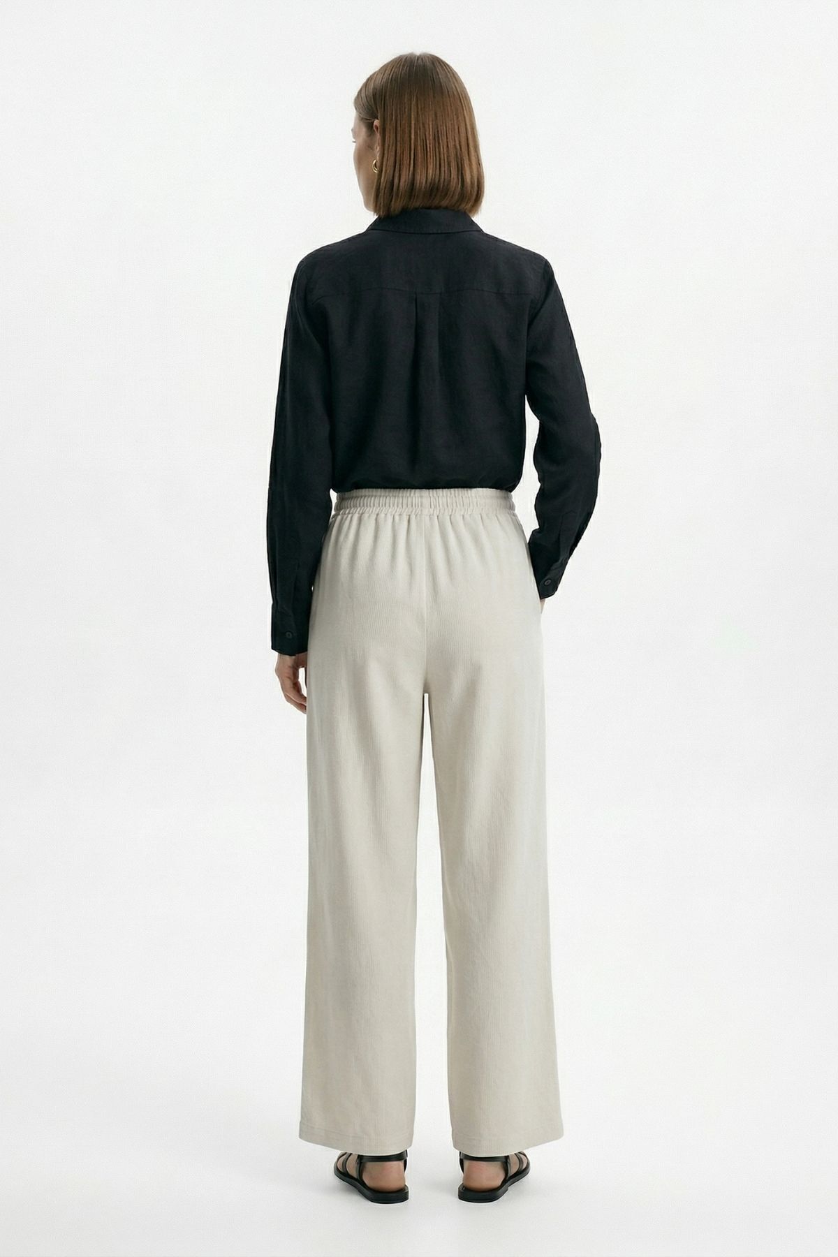 Bej Bel Lastikli Pantolon 1200 - 3