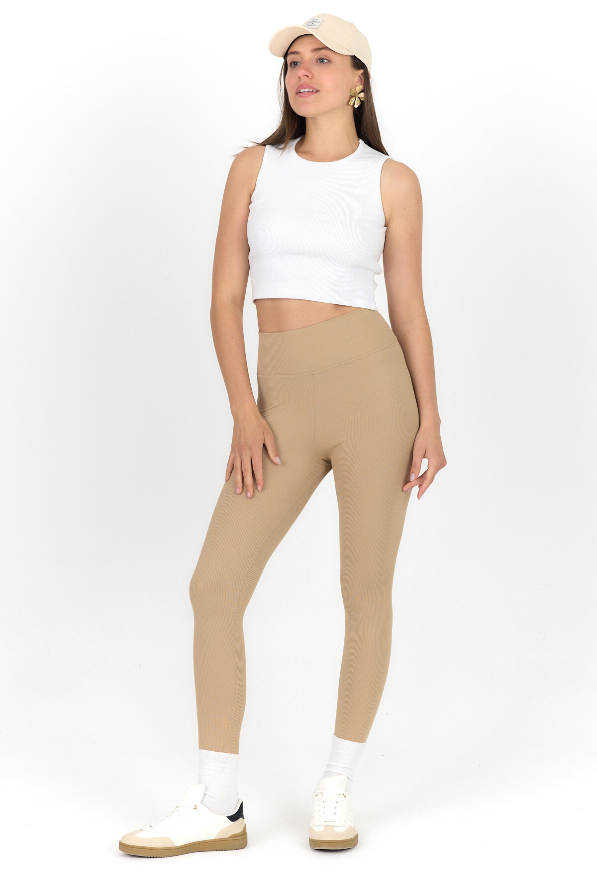 Bej Fitilli Yüksek Bel Tayt 2004 - 8