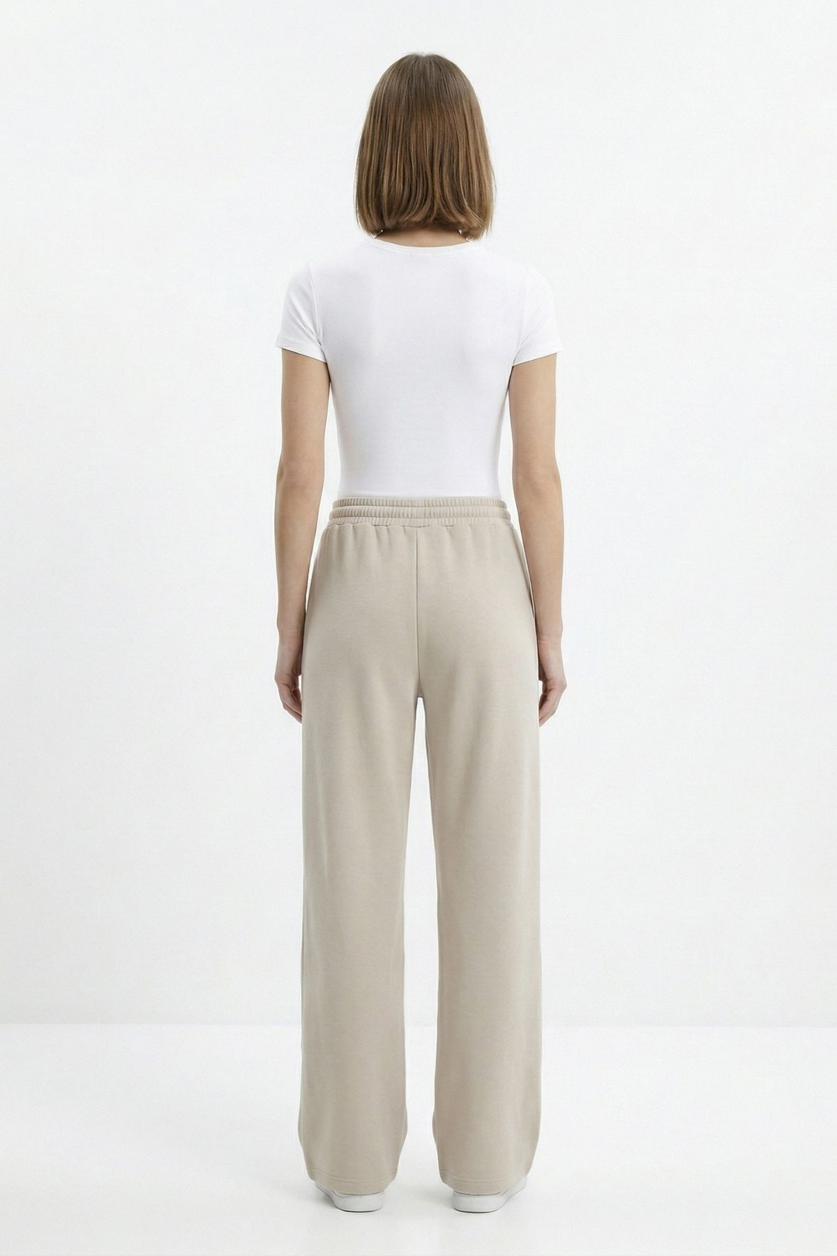 Bej Geniş Paça Eşofman 1204 - 3