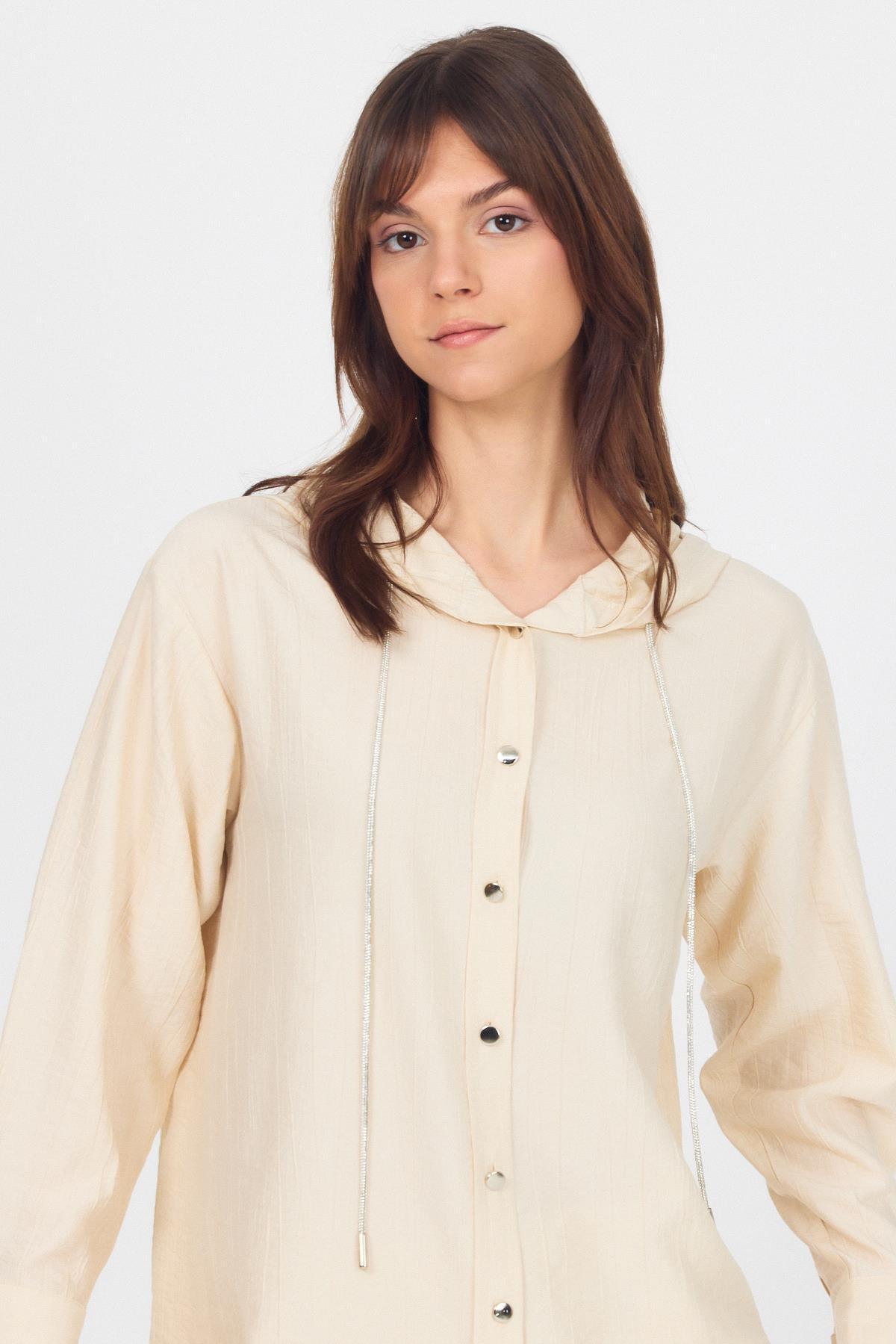 Bej Kapüşonlu Düğmeli İkili Takım 4585A - RAYS