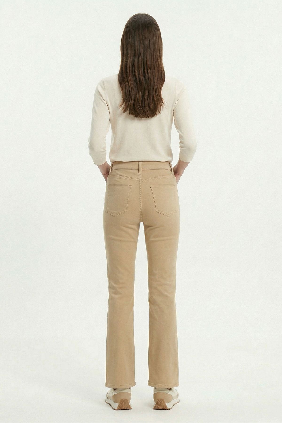 Bej Likralı Palazzo Pantolon 807 - RAYS