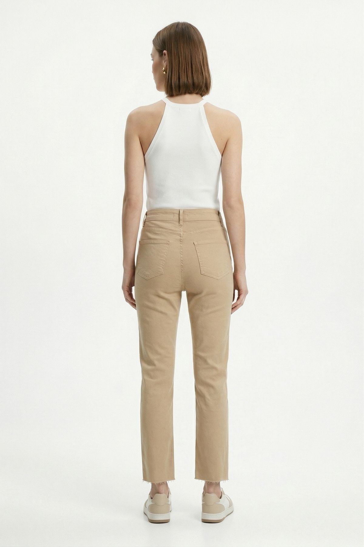 Bej Paçası Kesik Pantolon 0321 - 3