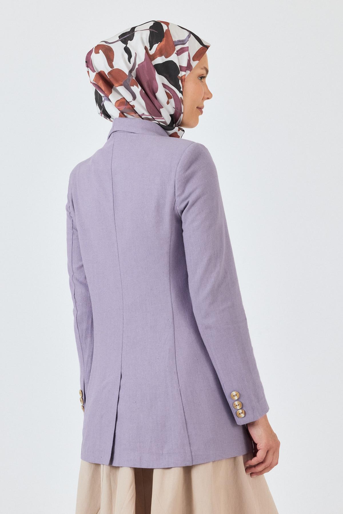 Bej Yaprak Desenli Eşarp 3004 - 3
