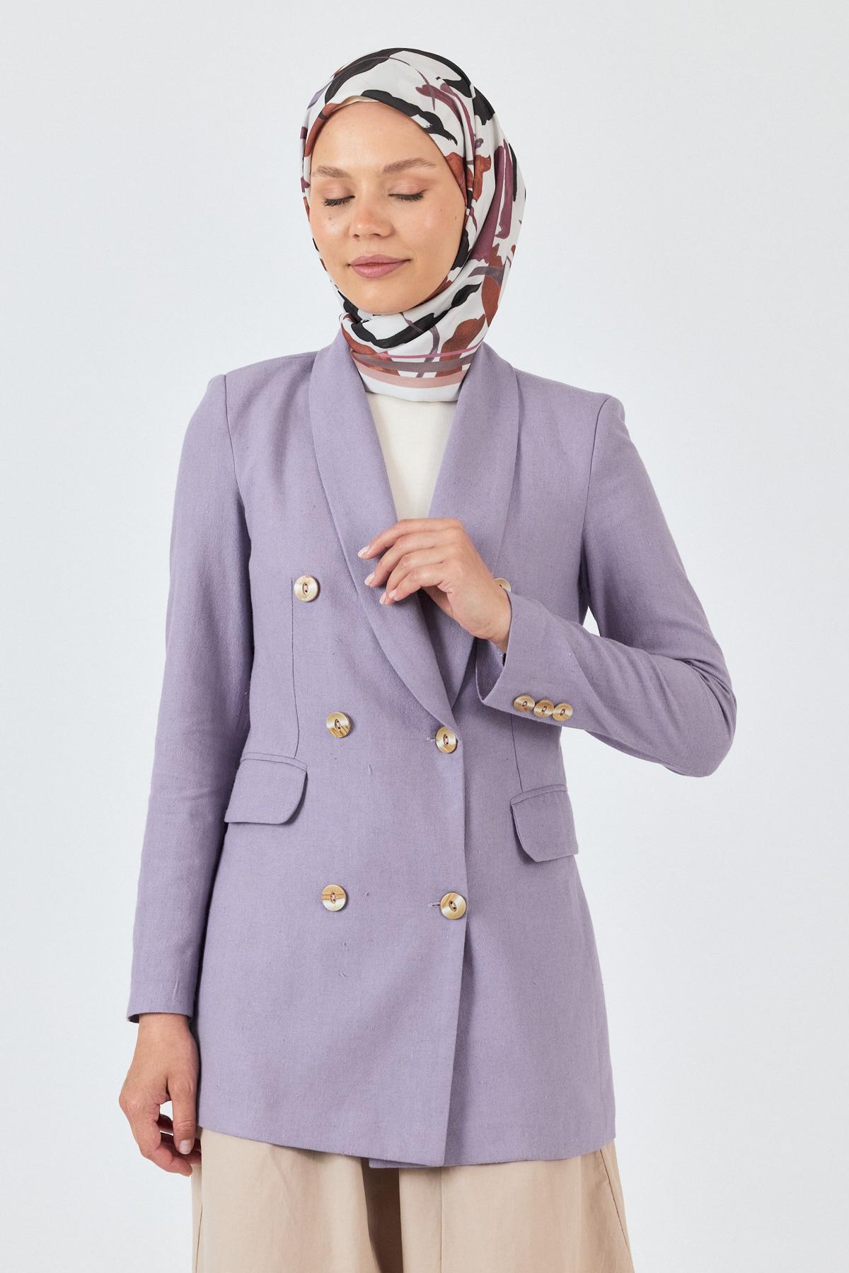 Bej Yaprak Desenli Eşarp 3004 - 7