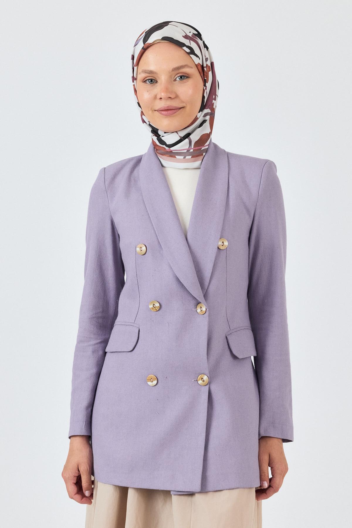 Bej Yaprak Desenli Eşarp 3004 - 2