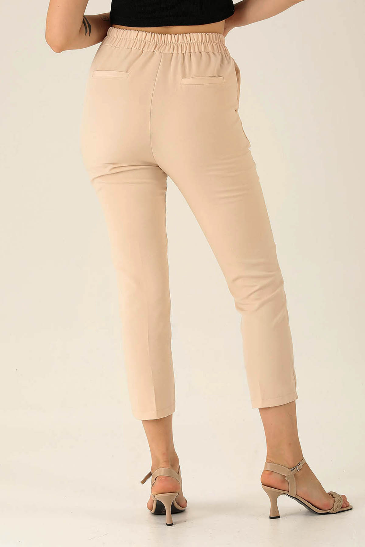 Bel Aksesuarlı Bayan Pantolon - 7105A Taş - 5