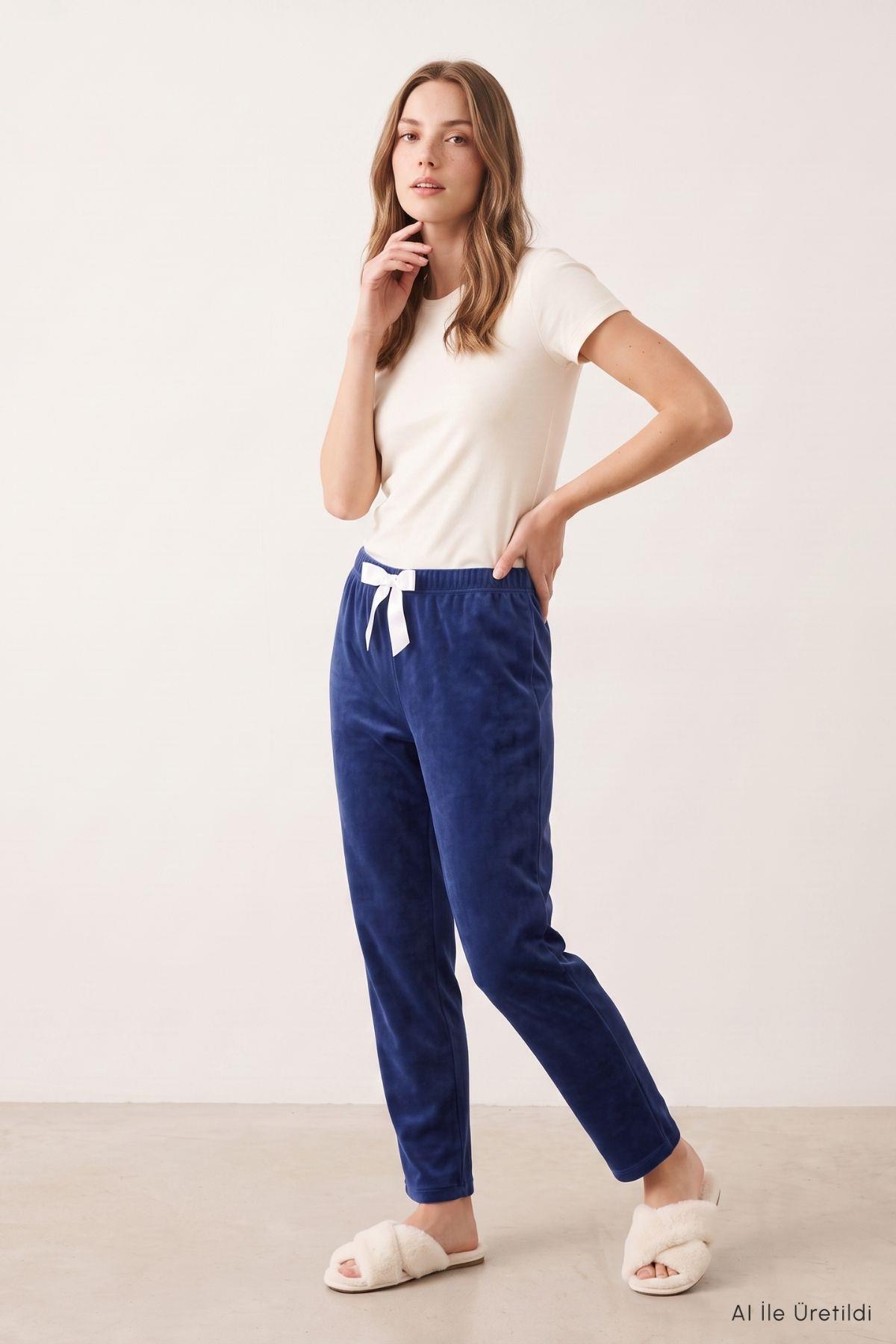 Bel Lastikli Kadife Pijama 0601 Laci - RAYS