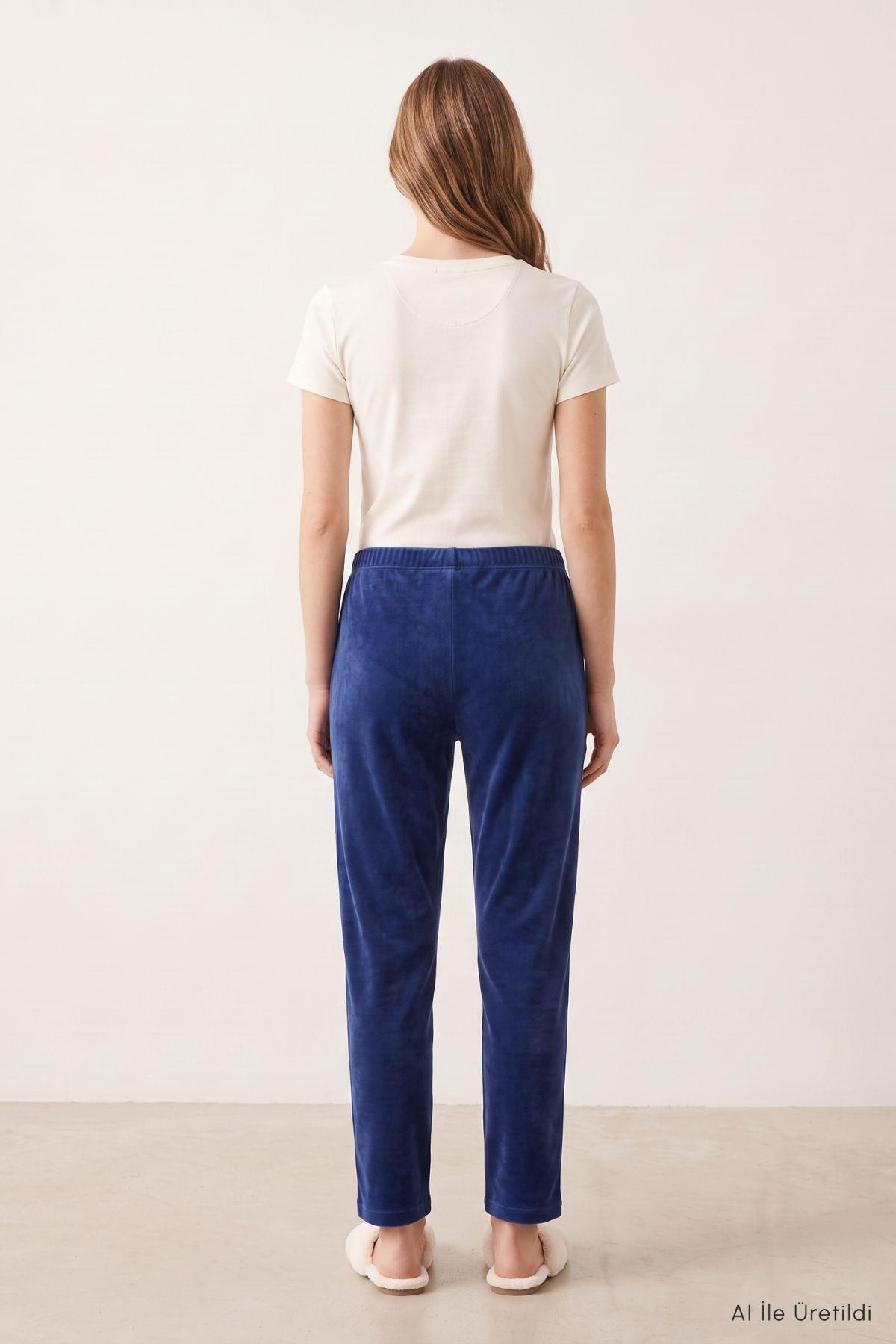 Bel Lastikli Kadife Pijama 0601 Laci - 4