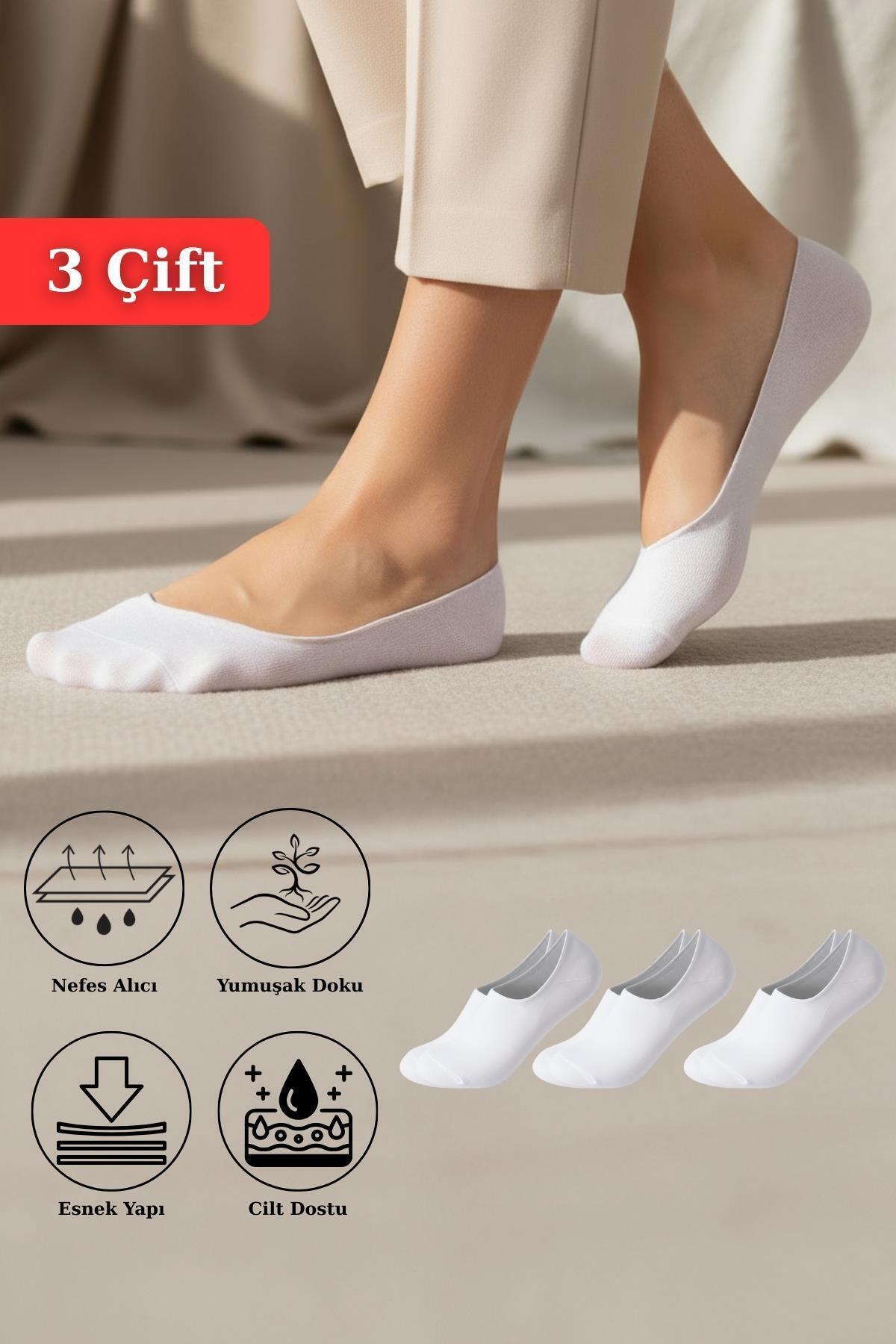 Beyaz 3'lü Babet Çorap 1020 - RAYS