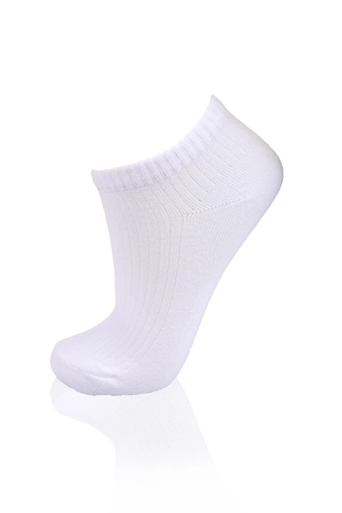 Beyaz 3'lü Örme Patik Çorap 1106 - RAYS
