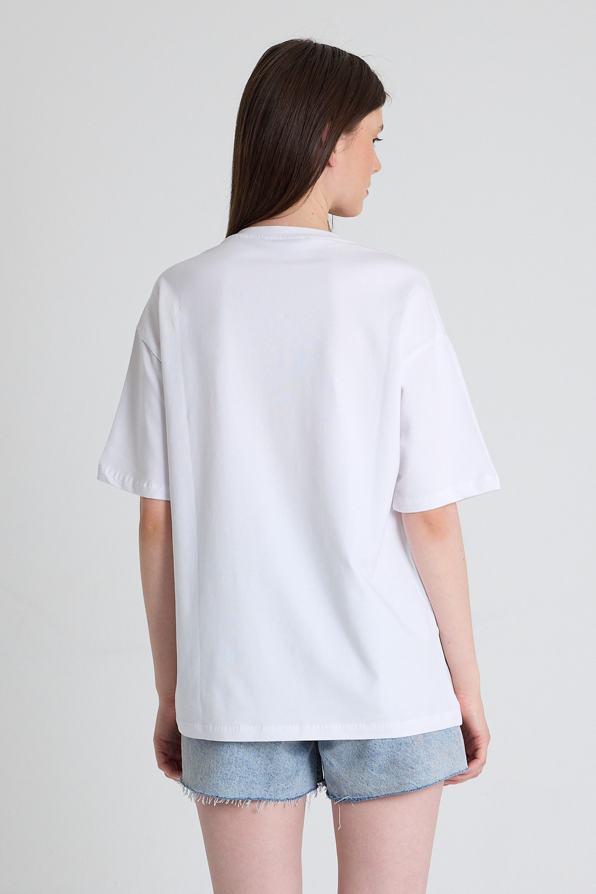 Beyaz Ayı Baskılı Oversize Tişört 6402 - 6