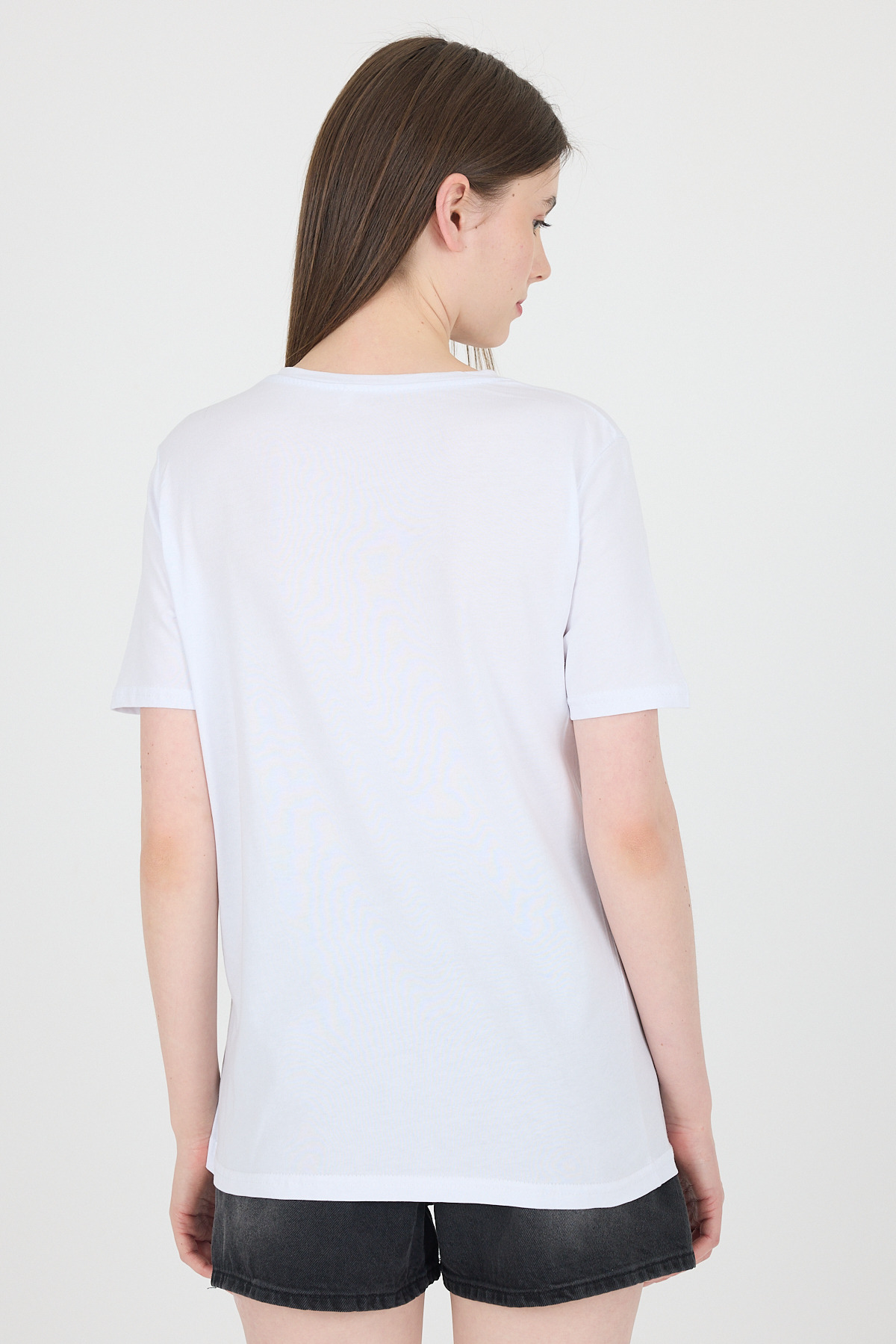 Beyaz Ayıcık Nakışlı Regular Fit Tişört 252502 - 5